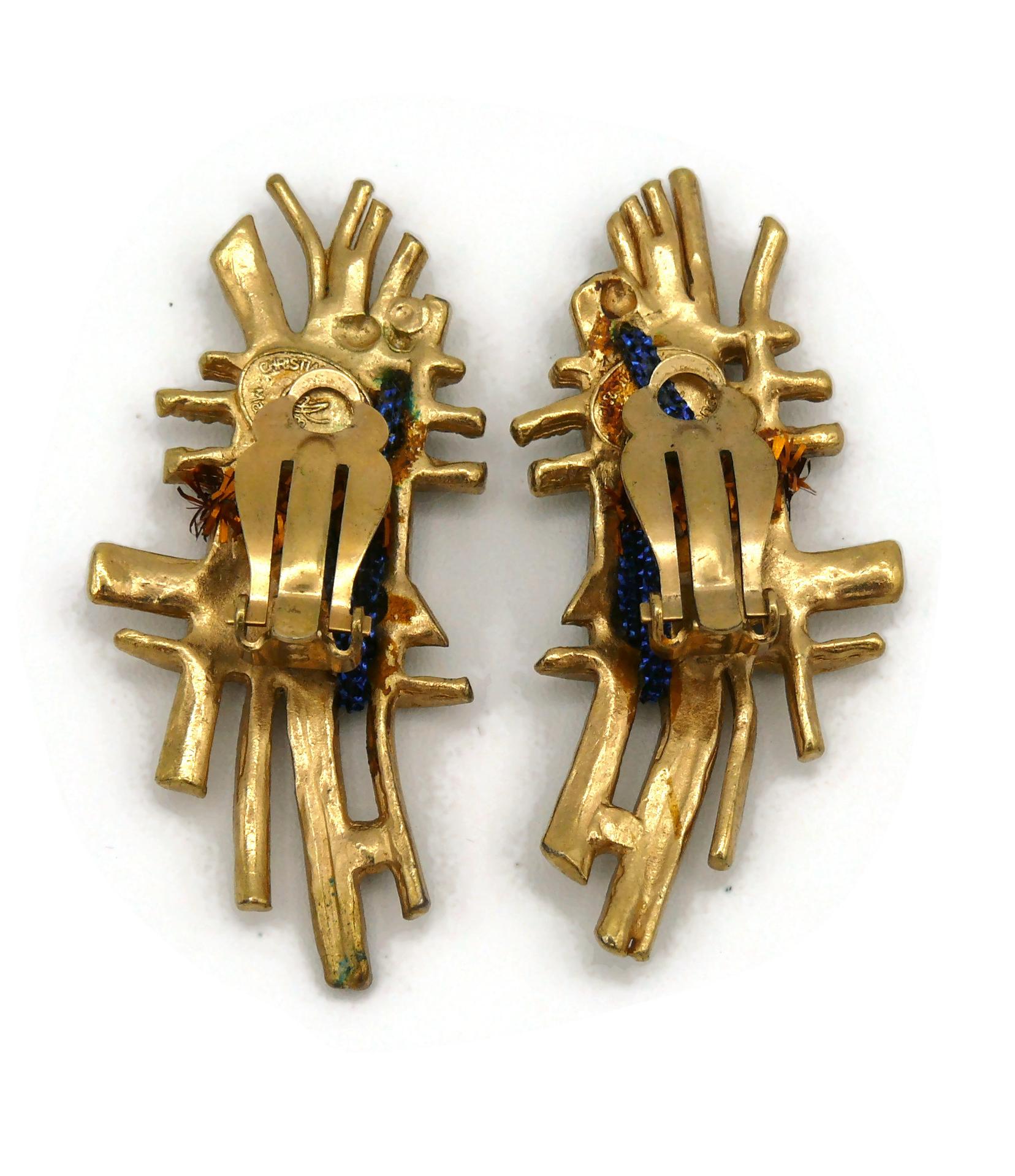 Christian Lacroix Vintage Gold Toned Braided Clip-On Earrings For Sale 3