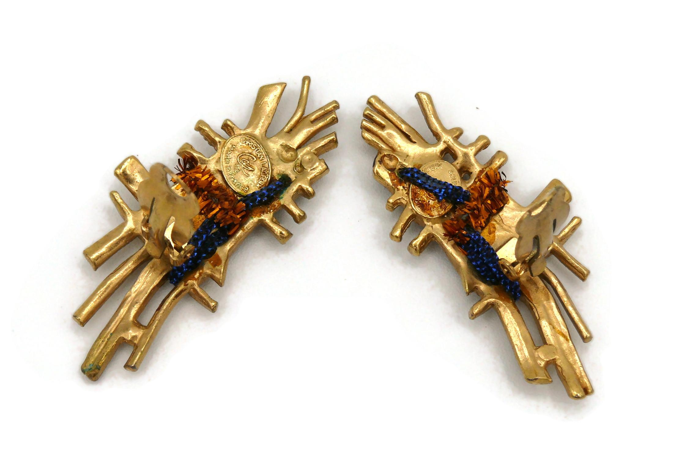 Christian Lacroix Vintage Gold Toned Braided Clip-On Earrings For Sale 4