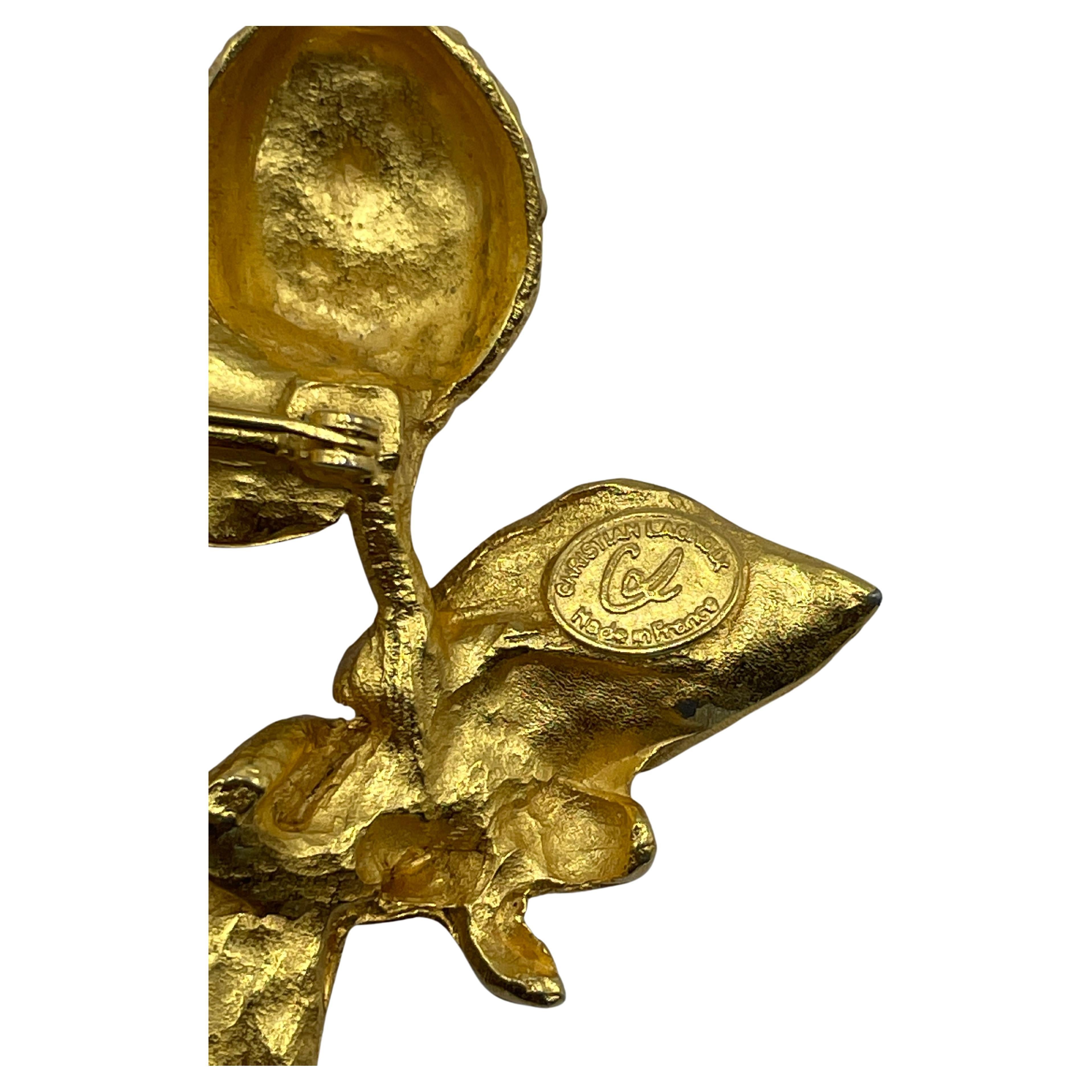 Christian Lacroix Gold-Toned Brooch. Made in France. In perfect condition and quality. With the Christian Lacroix stamp on the back. 
