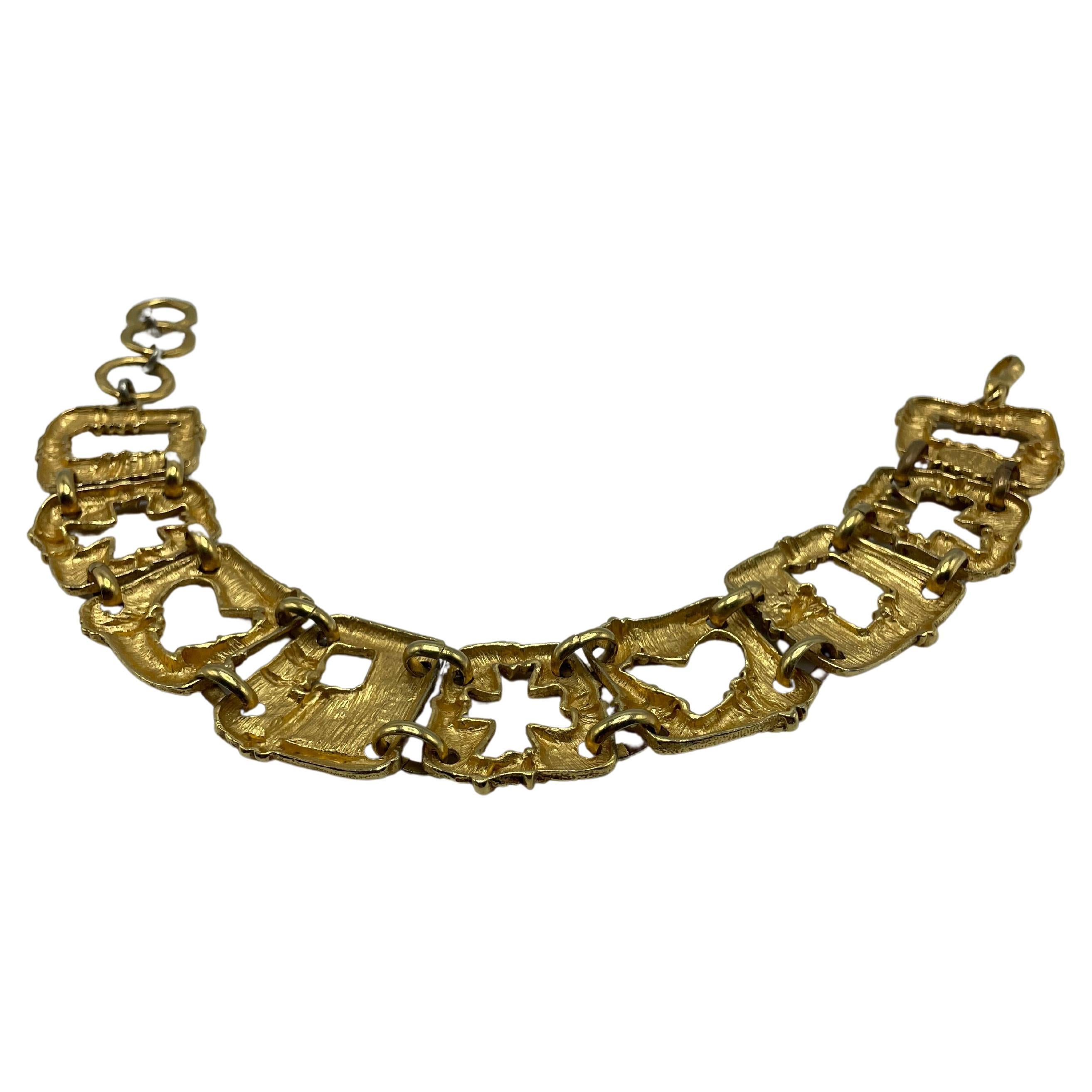 Women's or Men's Christian Lacroix Vintage Gold Toned Choker Necklace For Sale