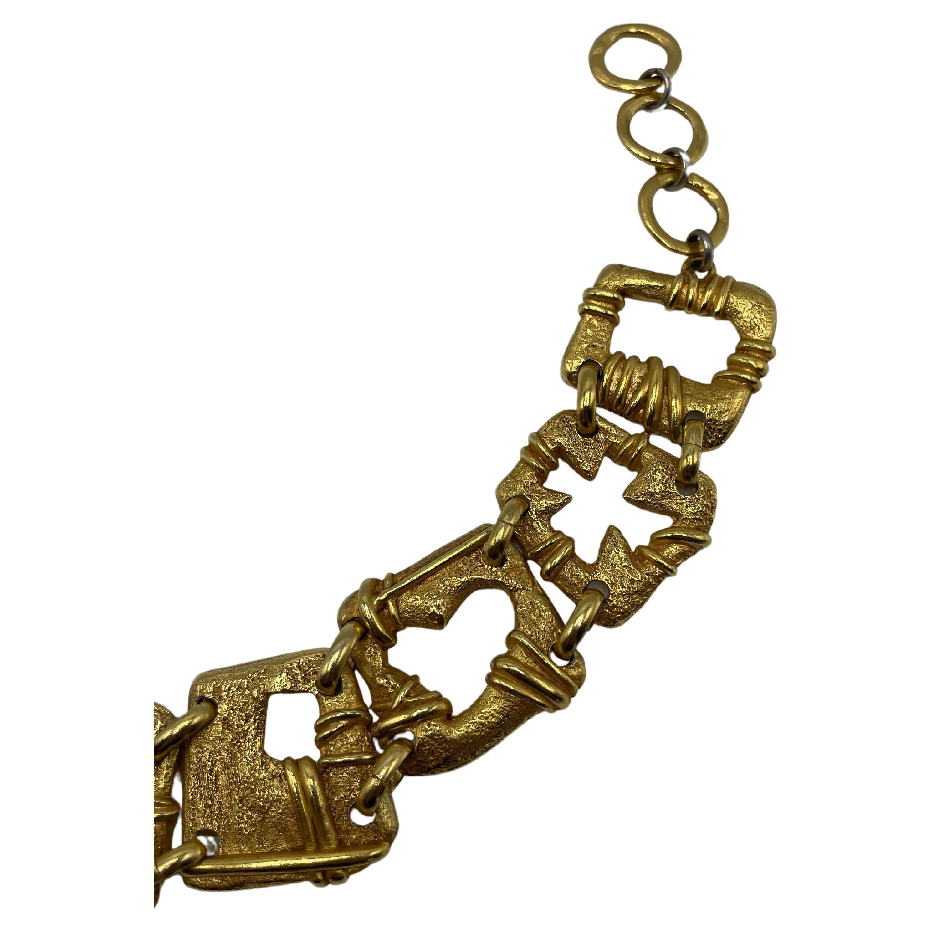 Christian Lacroix Vintage Gold Toned Choker Necklace For Sale 2