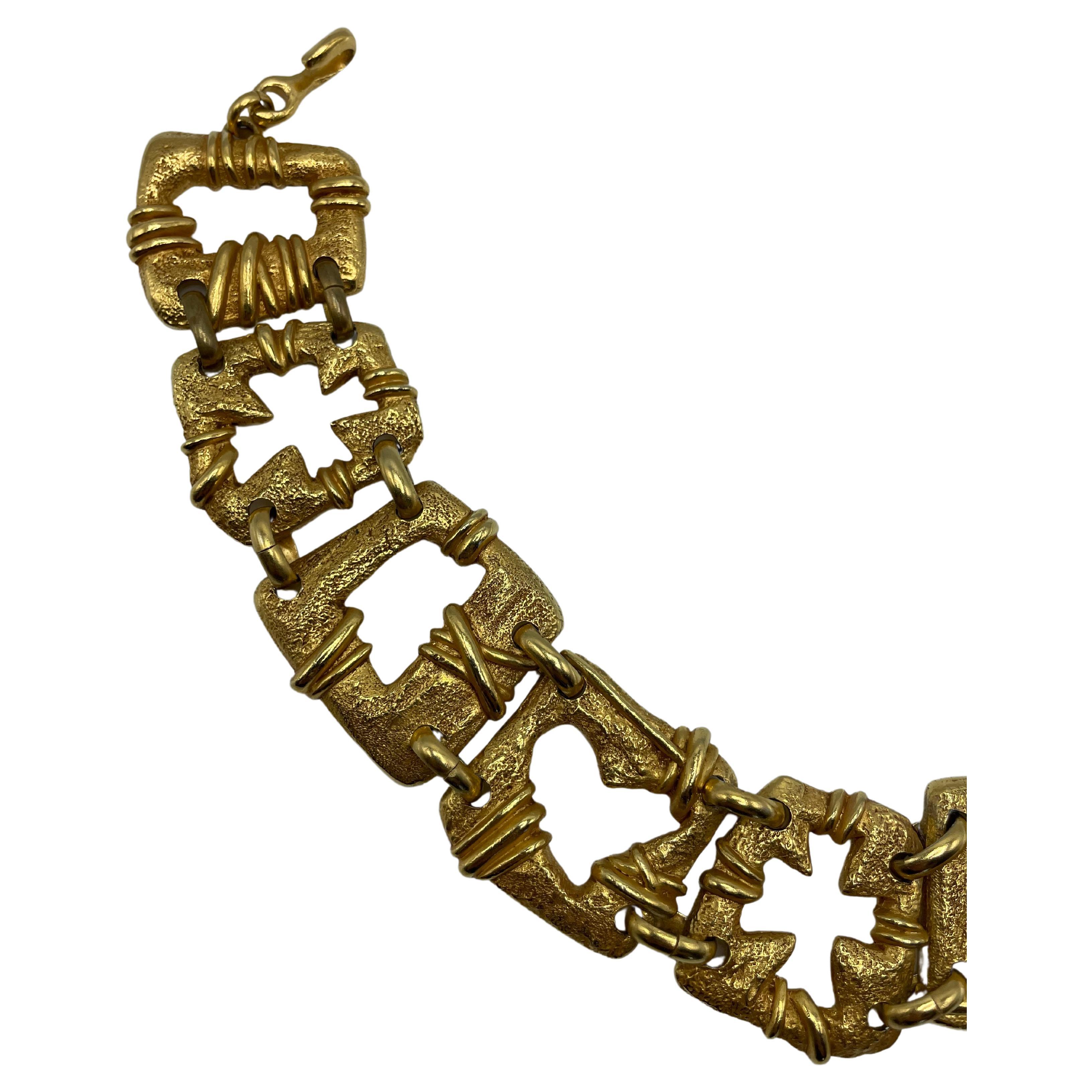 Christian Lacroix Vintage Gold Toned Choker Necklace For Sale 3