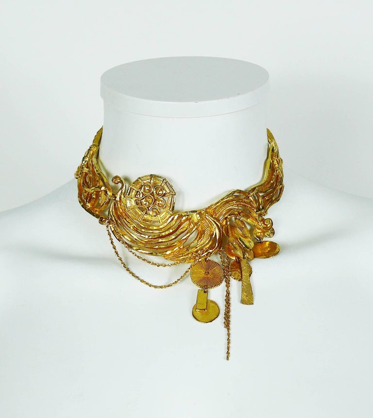 Christian Lacroix Vintage Gold Toned Collar Necklace at ...