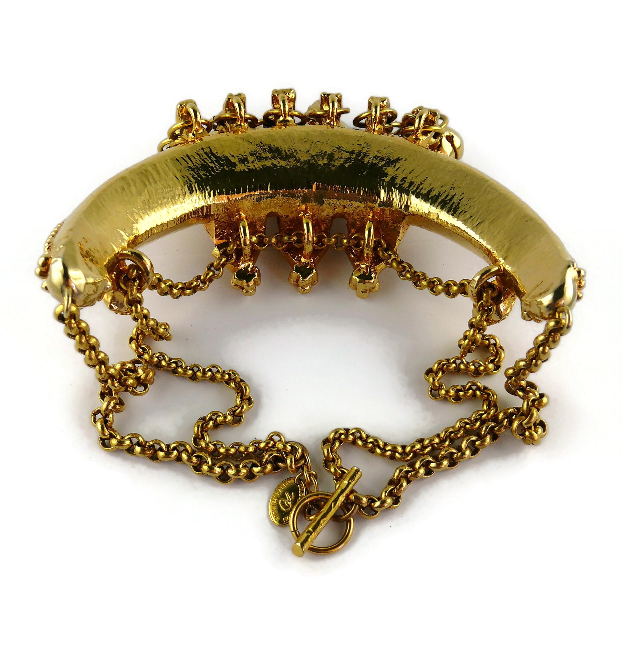 Christian Lacroix Vintage Gold Toned Etruscan Revival Plastron Necklace  For Sale 10