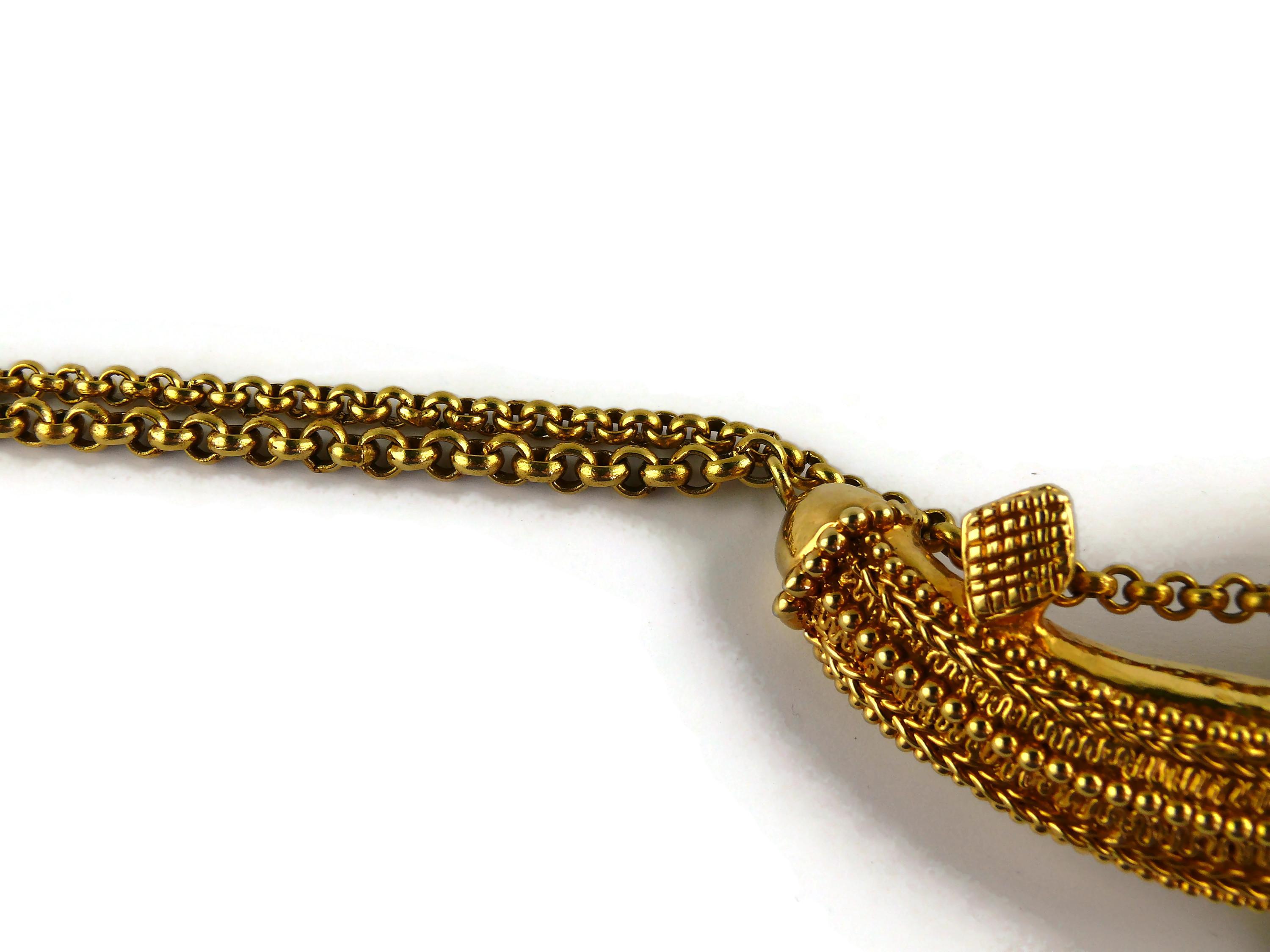 Donna Christian Lacroix Collana Etruscan Revival vintage con tonalità dorata in vendita
