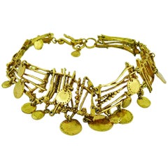 Christian Lacroix Vintage Gold Toned Gipsy Necklace