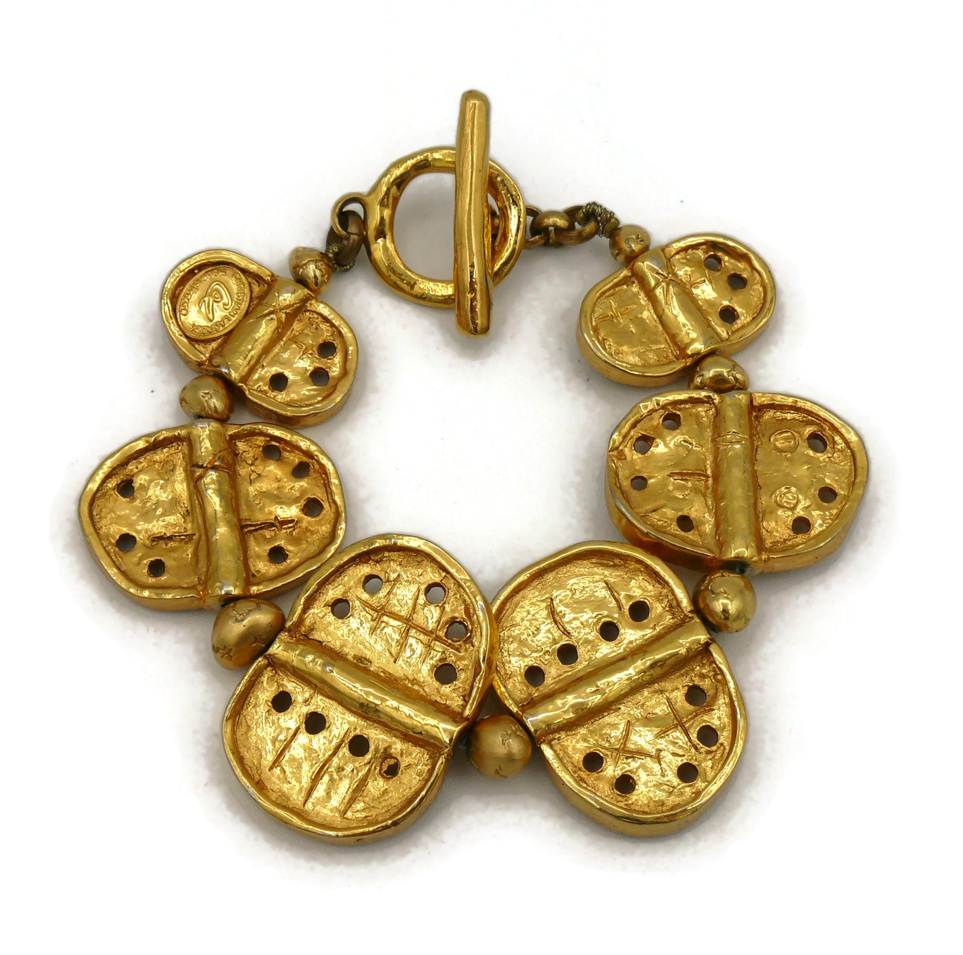 Christian Lacroix, bracelet à maillons vintage en or avec graffitis Pour femmes en vente