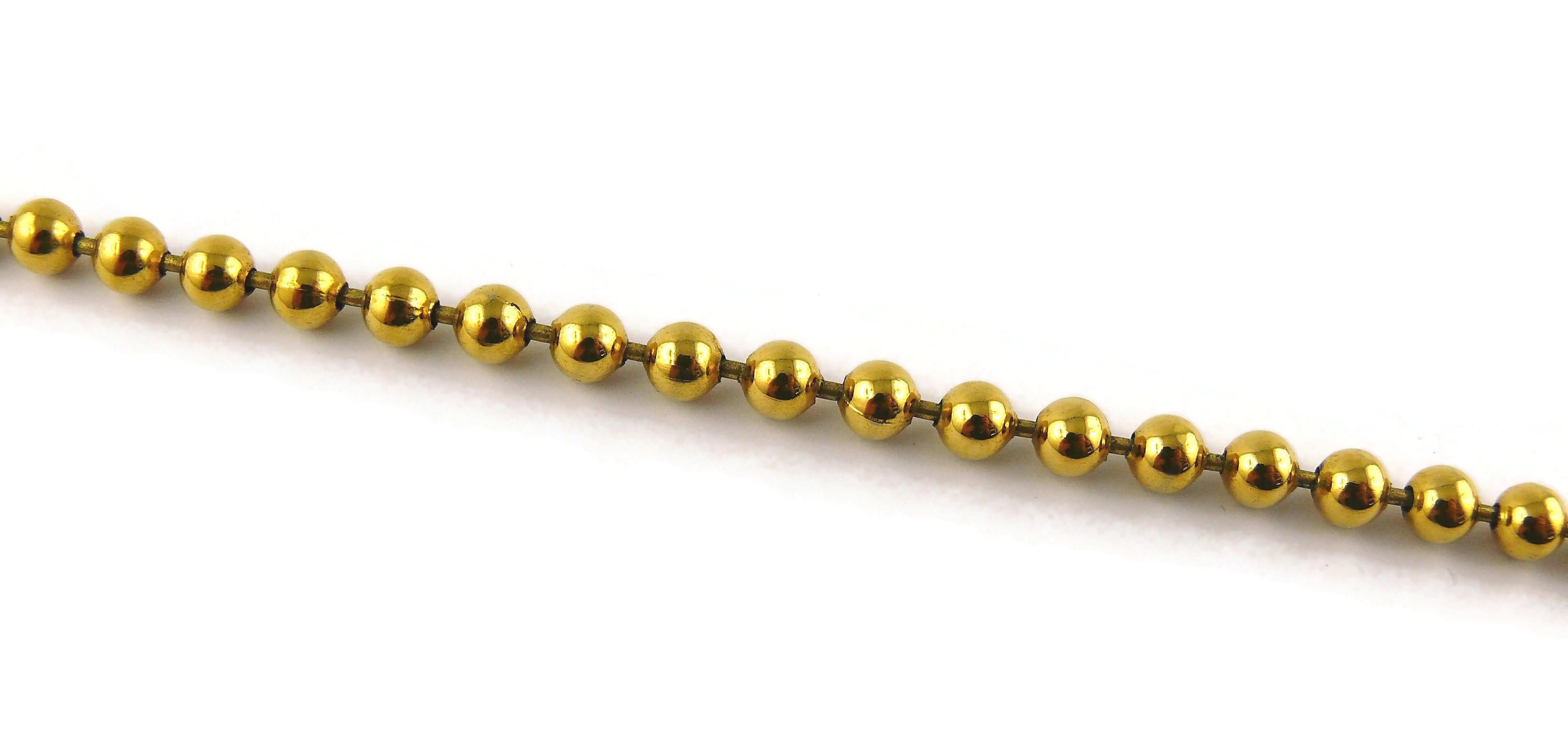 Christian Lacroix Vintage Gold Toned Jewelled Floral Heart Anhänger Halskette Damen im Angebot