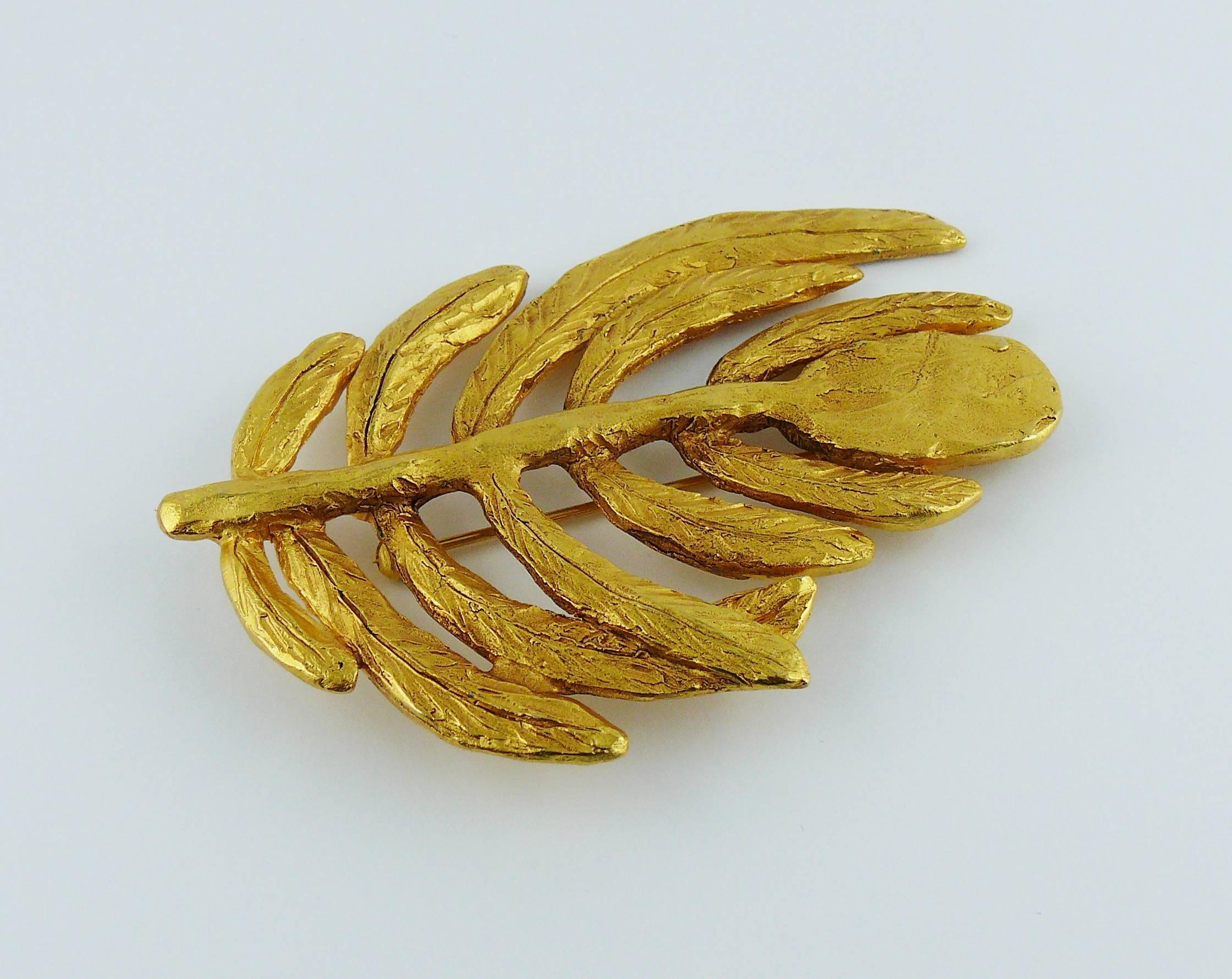 Women's Christian Lacroix Vintage Gold Toned Palm Brooch