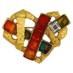 Christian Lacroix Spilla Cuore Vintage Collezione Arcobaleno