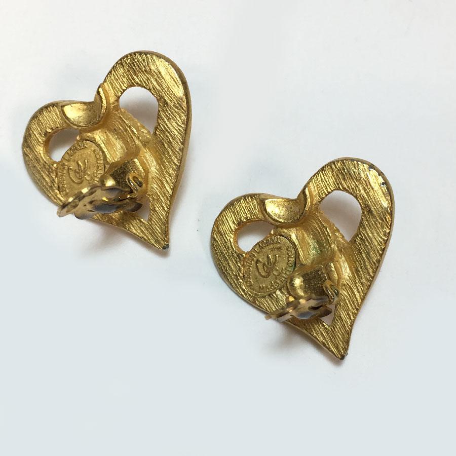 Christian Lacroix Vintage Heart Clip Earrings In Good Condition In Paris, FR