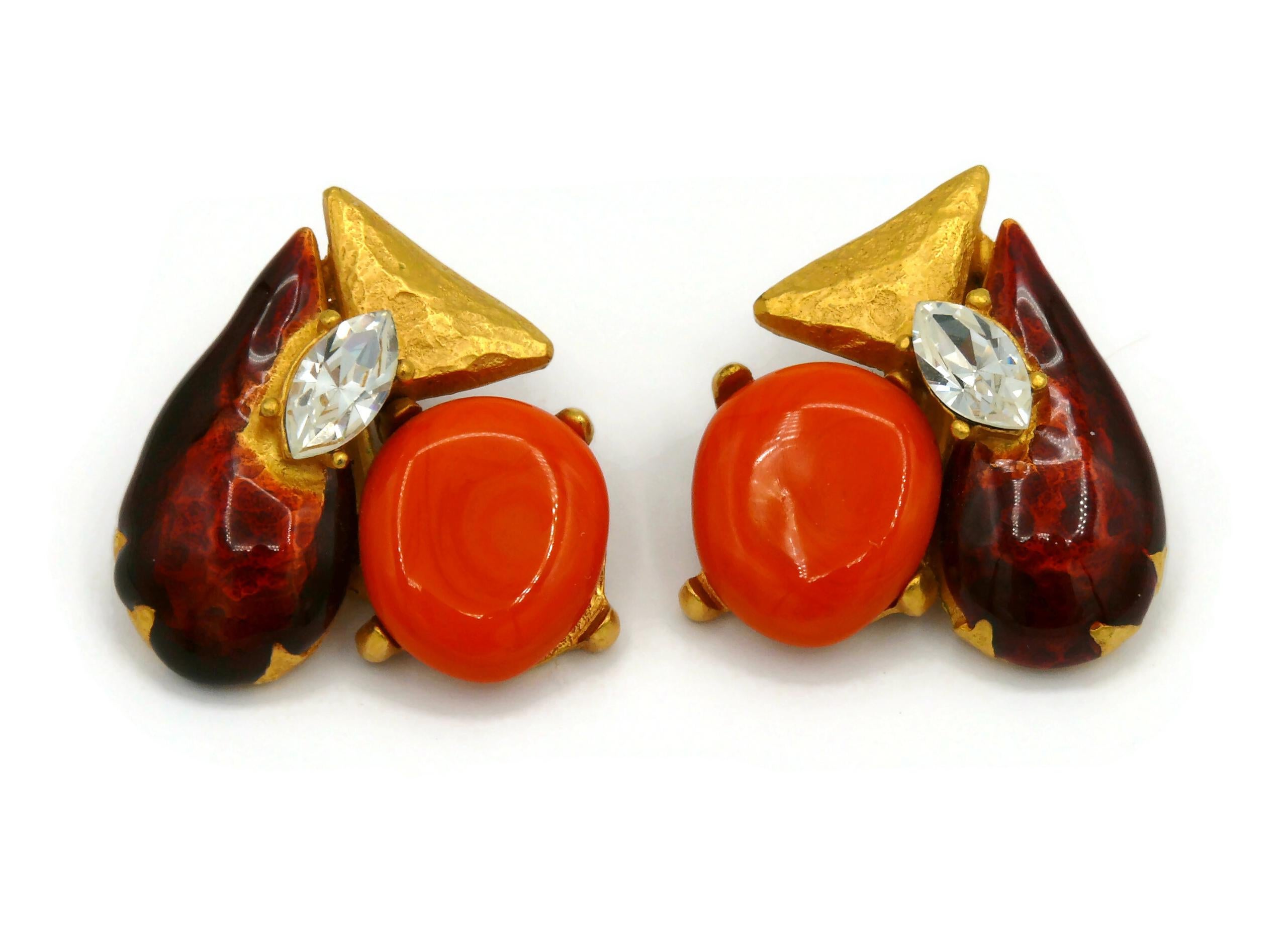 CHRISTIAN LACROIX Vintage Heart Clip-On Earrings For Sale 1