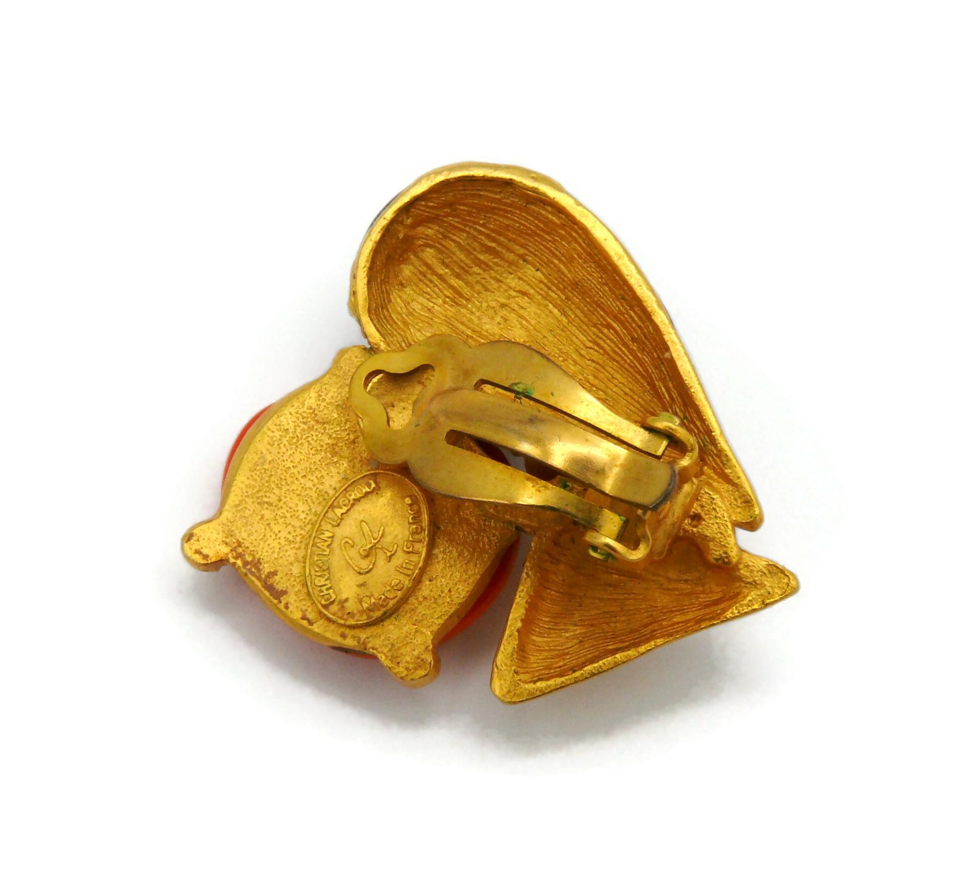 CHRISTIAN LACROIX Vintage Heart Clip-On Earrings For Sale 2