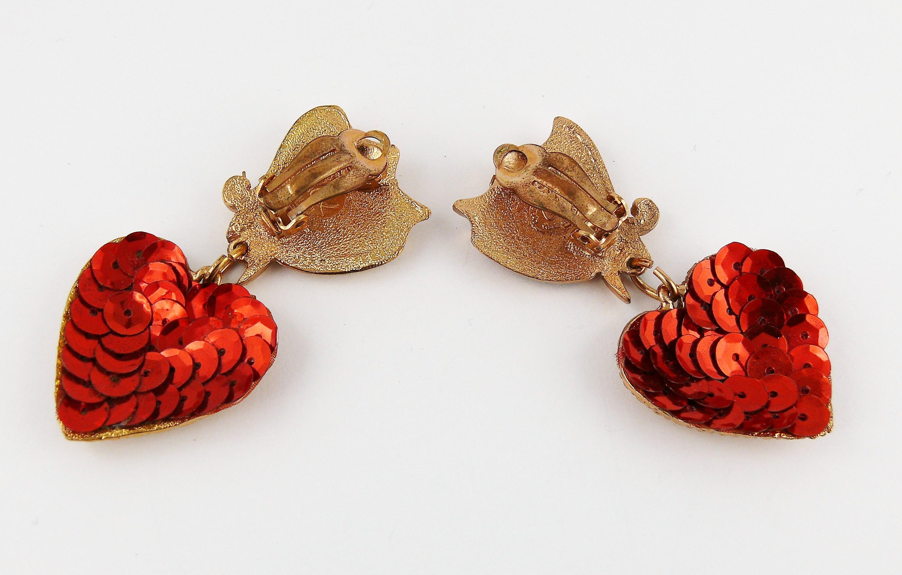 Christian Lacroix Vintage Heart Dangling Earrings 4