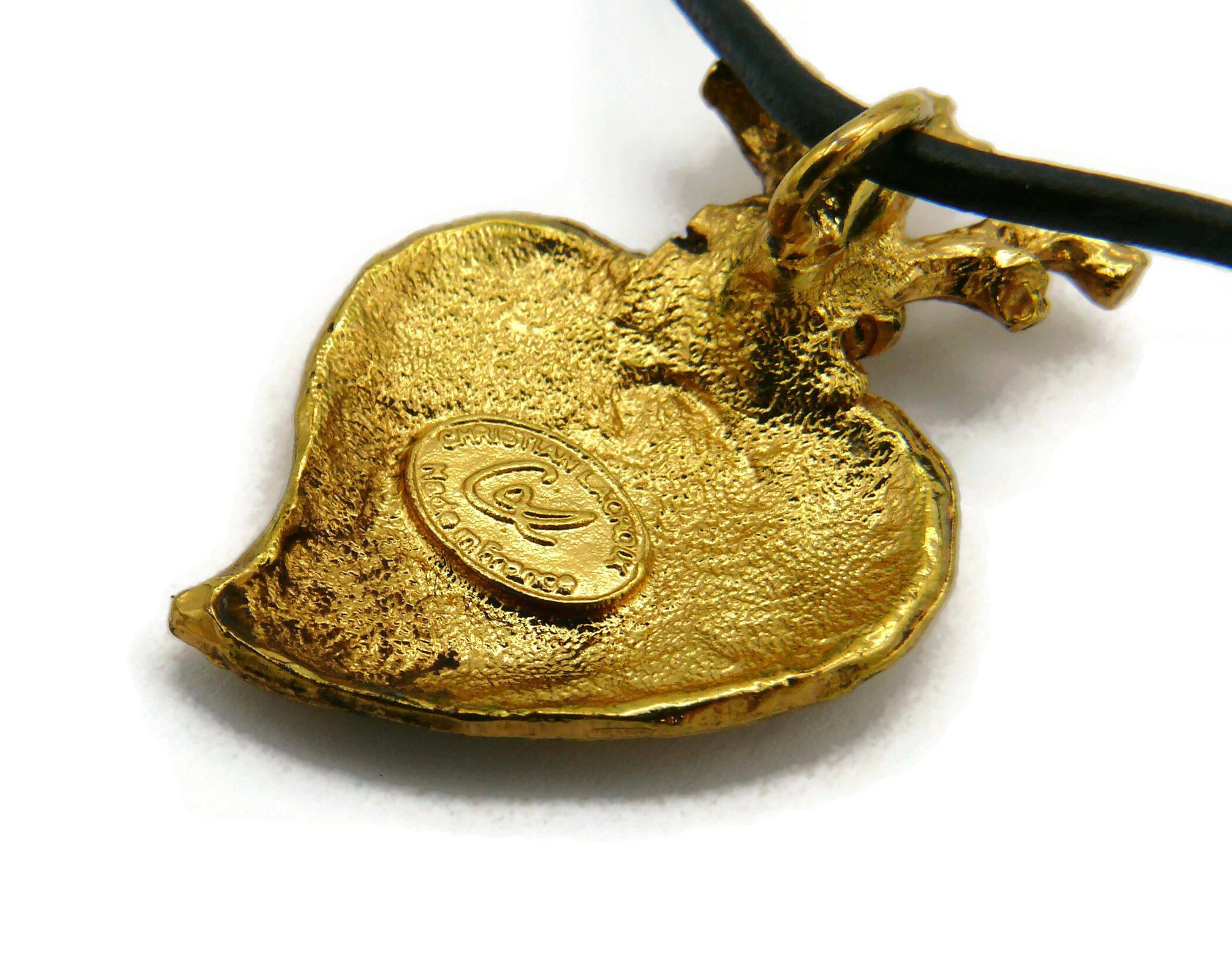 CHRISTIAN LACROIX Vintage Heart Pendant Necklace For Sale 7