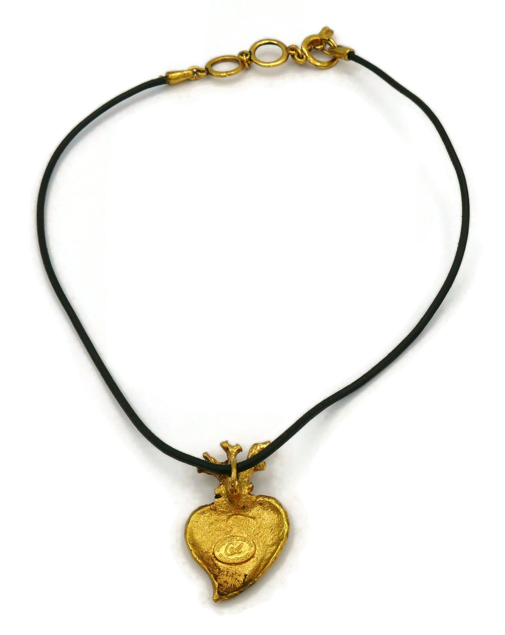 CHRISTIAN LACROIX Vintage Heart Pendant Necklace For Sale 4