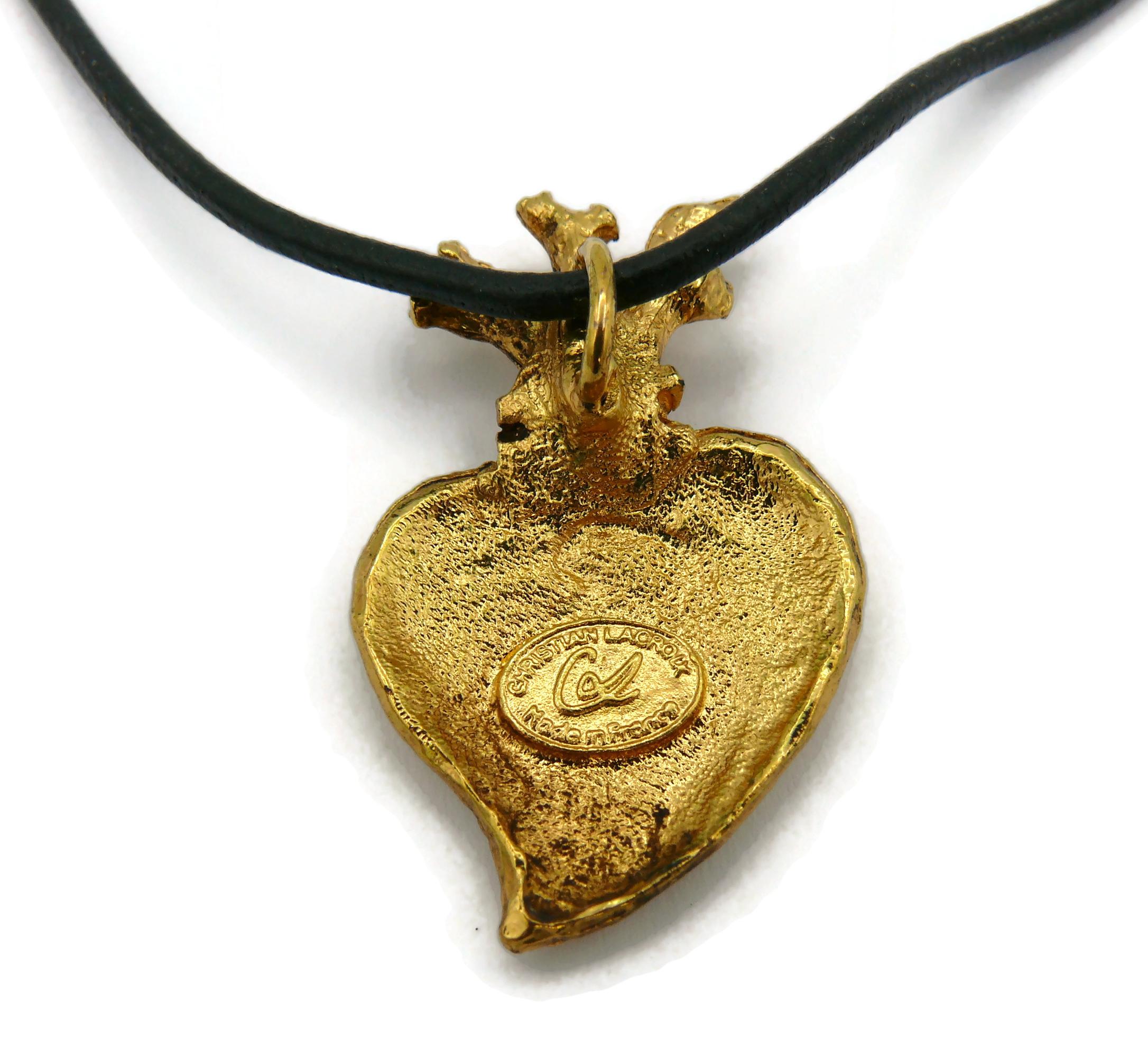 CHRISTIAN LACROIX Vintage Heart Pendant Necklace For Sale 5
