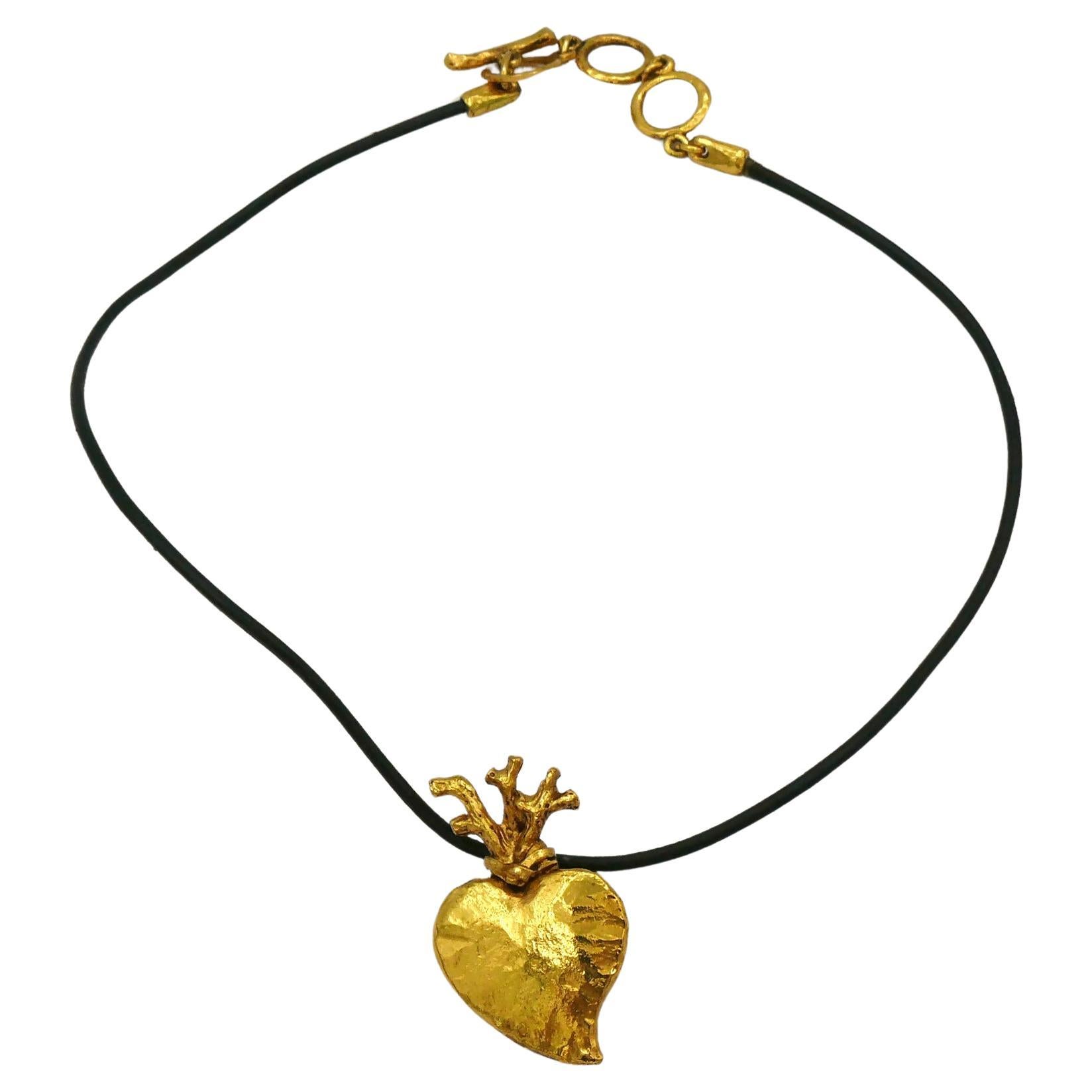 CHRISTIAN LACROIX Vintage Heart Pendant Necklace For Sale