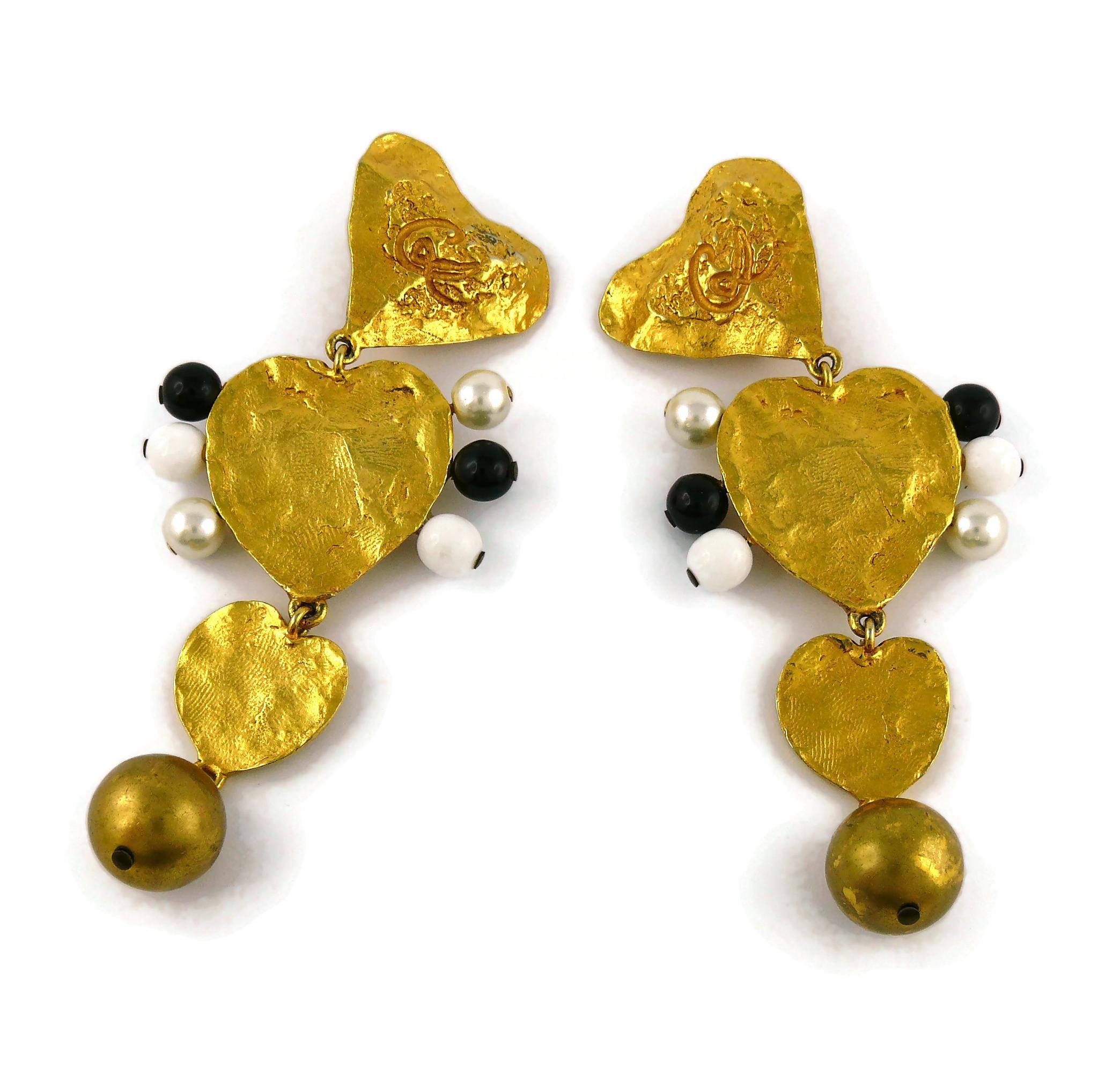 Women's Christian Lacroix Vintage Hearts Dangling Earrings