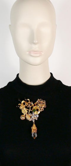 Christian Lacroix Vintage Huge Jewelled Baroque Heart Brooch