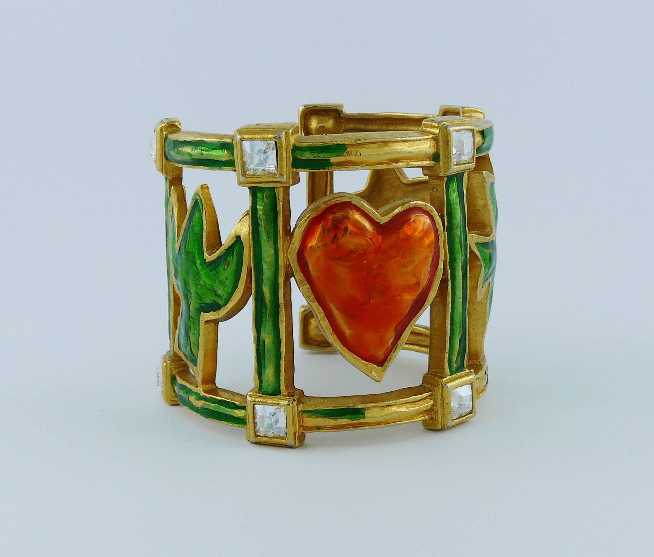CHRISTIAN LACROIX Vintage Iconic Cuff Bracelet In Fair Condition For Sale In Nice, FR