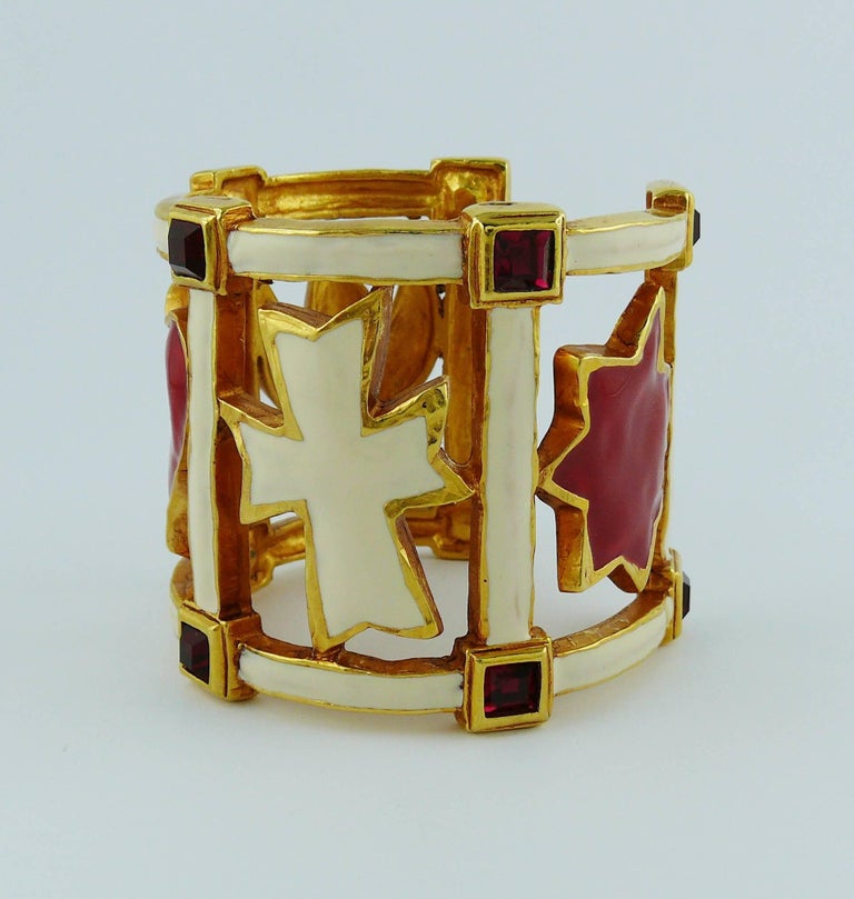Christian Lacroix Vintage Enamel Cuff Bracelet For Sale at 1stdibs