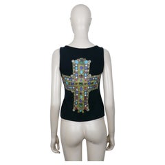 CHRISTIAN LACROIX Camiseta de tirantes Vintage Iconic Jewelled Cross Print Talla XS