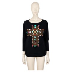 CHRISTIAN LACROIX Vintage Iconic Jewelled Medieval Cross Top