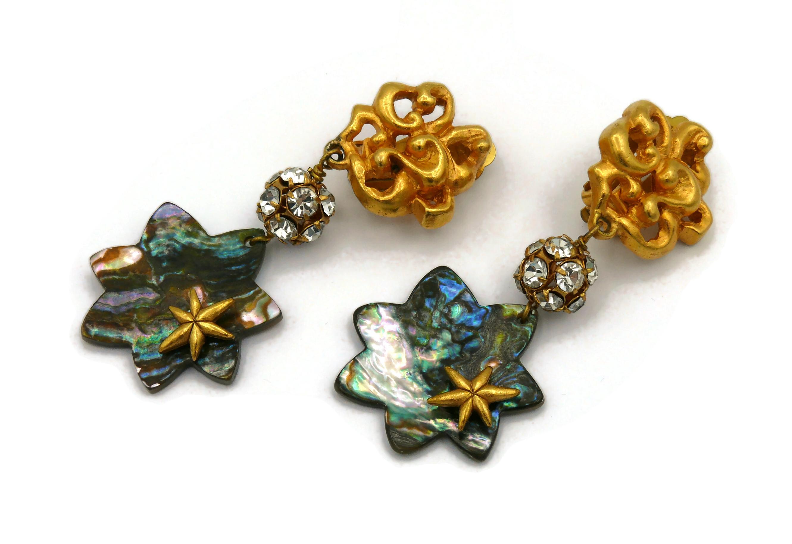 Women's CHRISTIAN LACROIX Vintage Iridescent Star Dangling Earrings For Sale