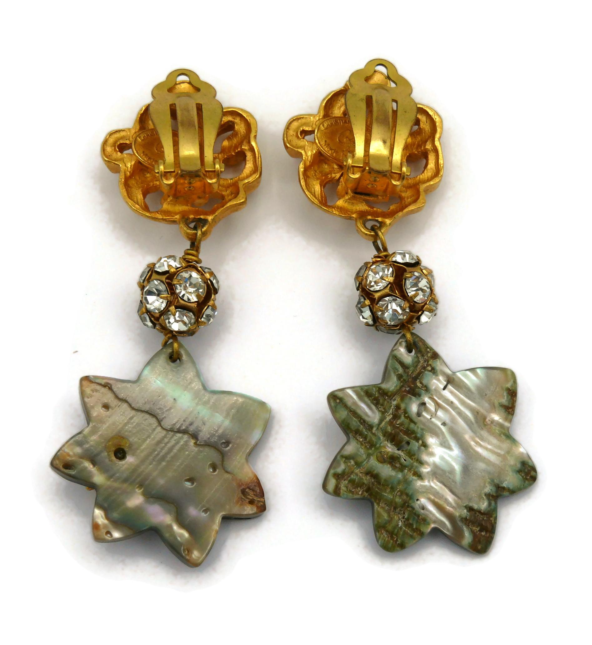 CHRISTIAN LACROIX Vintage Iridescent Star Dangling Earrings For Sale 2