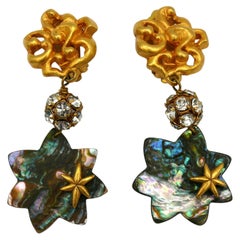 CHRISTIAN LACROIX Vintage Iridescent Star Dangling Earrings