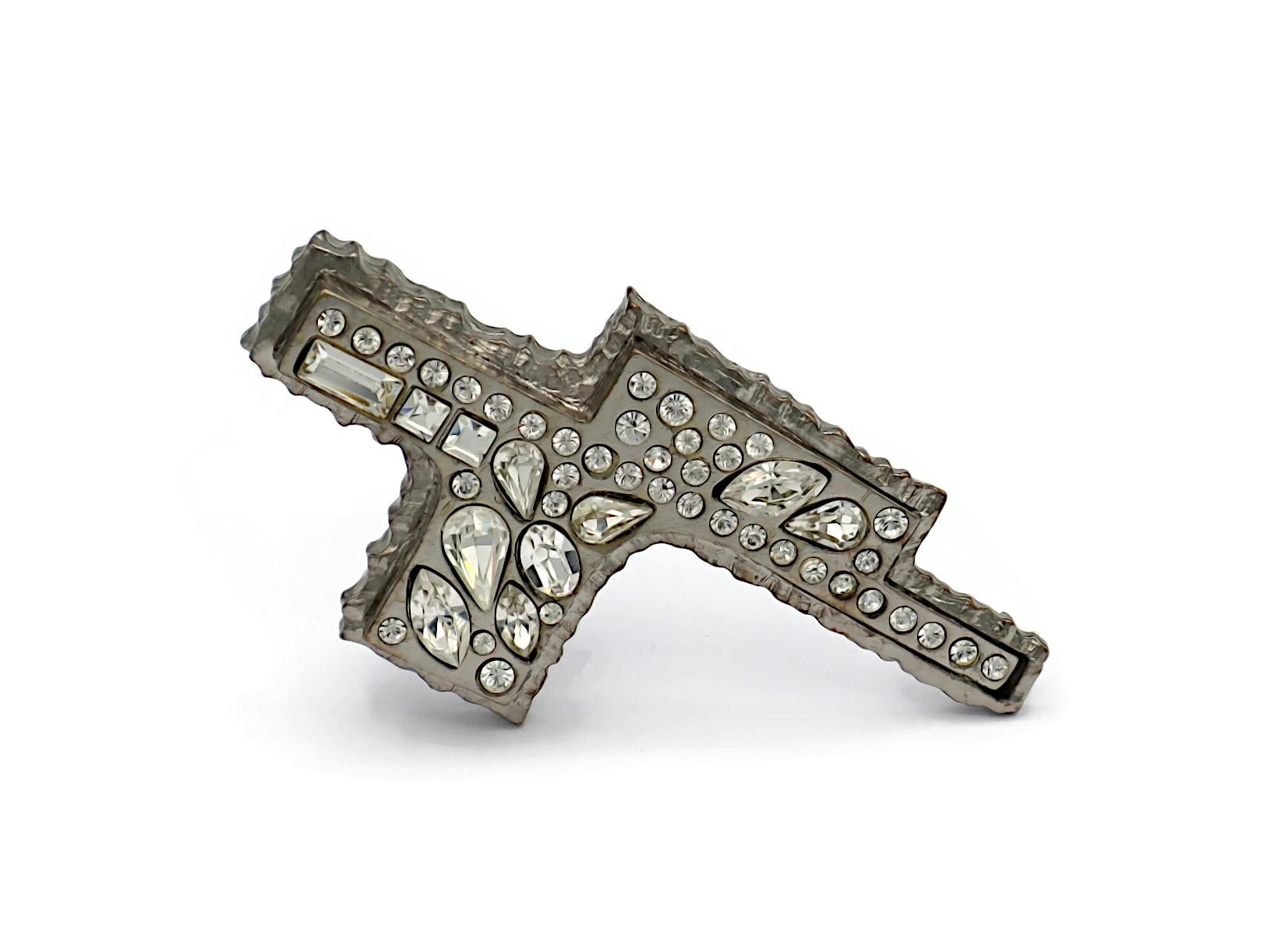 Women's CHRISTIAN LACROIX Vintage Jewelled Abstract Cross Brooch For Sale