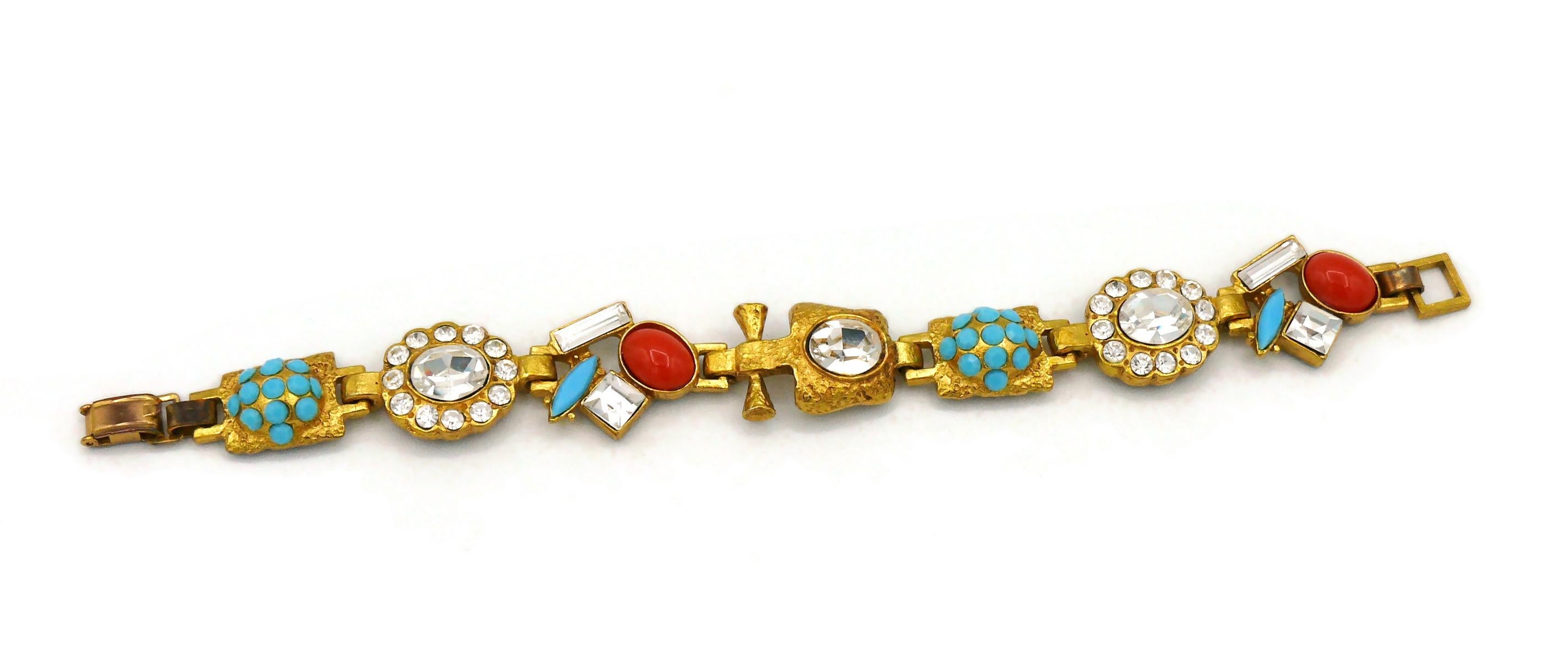 Christian Lacroix Vintage Jewelled Bracelet In Fair Condition For Sale In Nice, FR