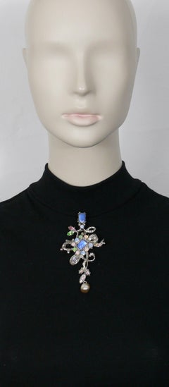 CHRISTIAN LACROIX Vintage Jewelled Brooch Pendant