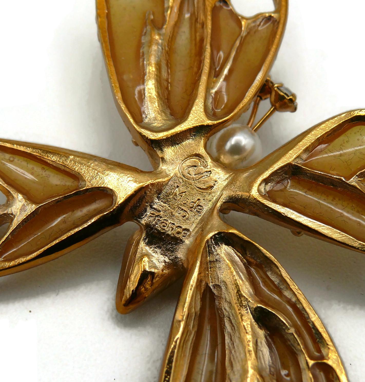 CHRISTIAN LACROIX Vintage Jewelled Butterfly Brooch For Sale 5