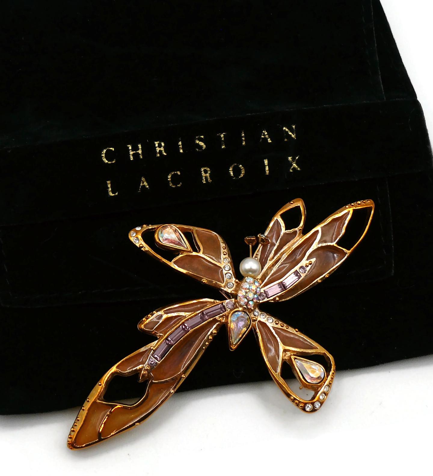 CHRISTIAN LACROIX Vintage-Schmetterlingsbrosche mit Juwelen im Zustand „Hervorragend“ im Angebot in Nice, FR