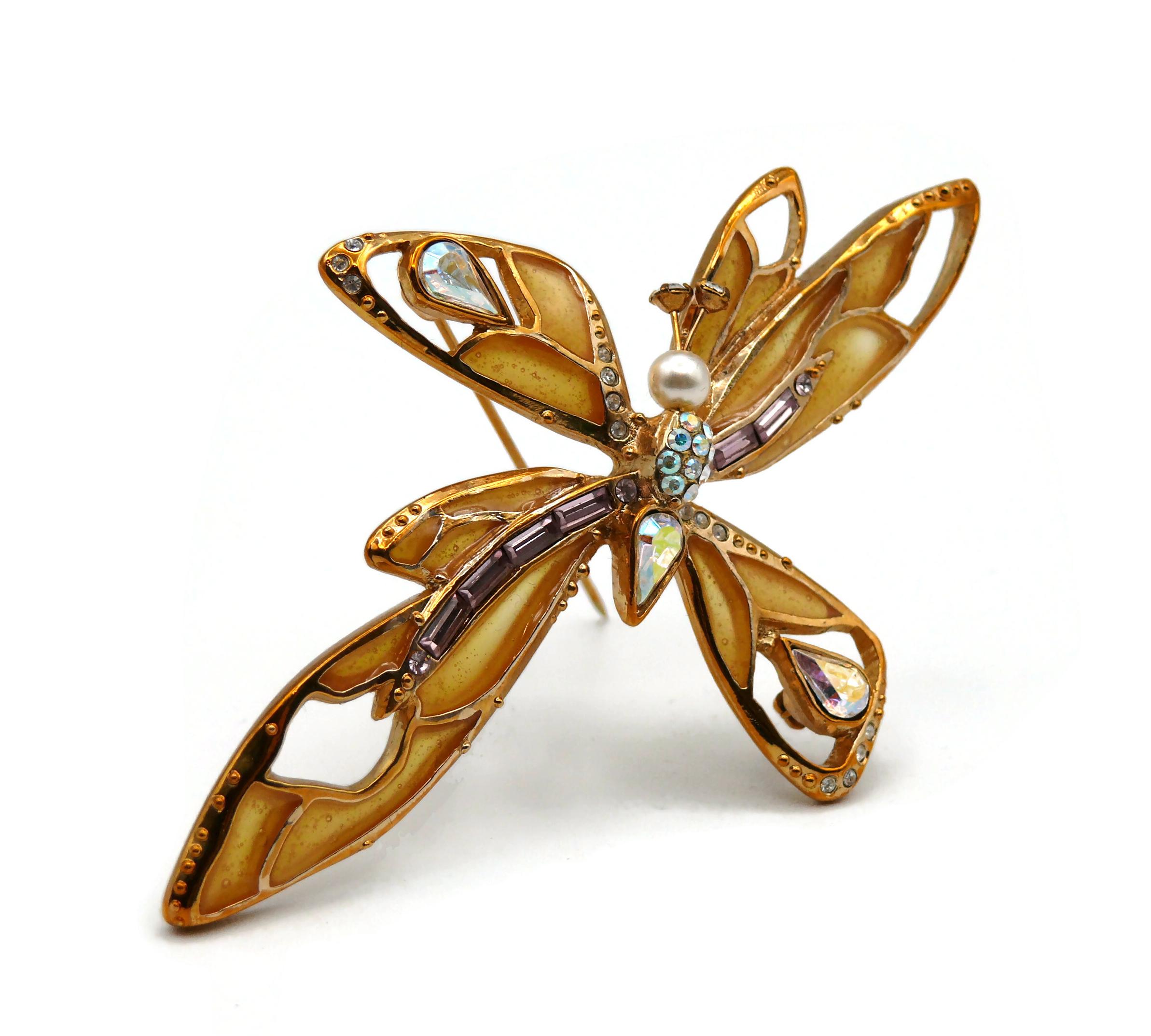 CHRISTIAN LACROIX Vintage-Schmetterlingsbrosche mit Juwelen Damen im Angebot