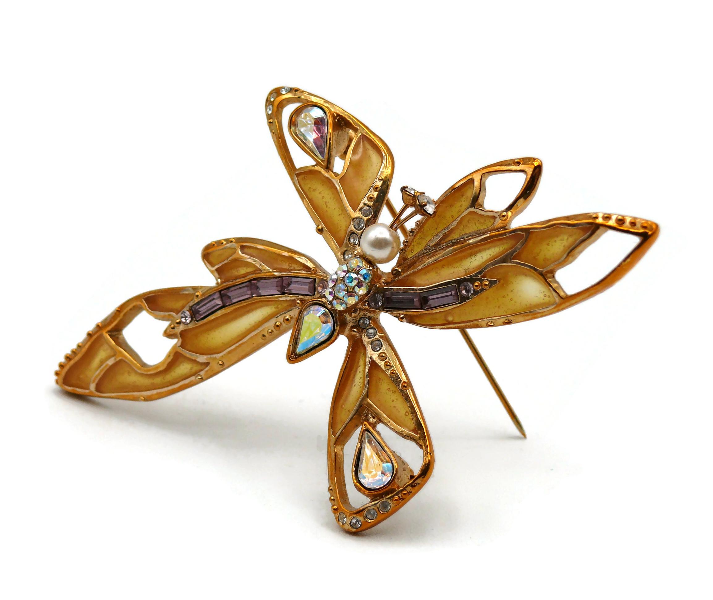 Women's CHRISTIAN LACROIX Vintage Jewelled Butterfly Brooch For Sale