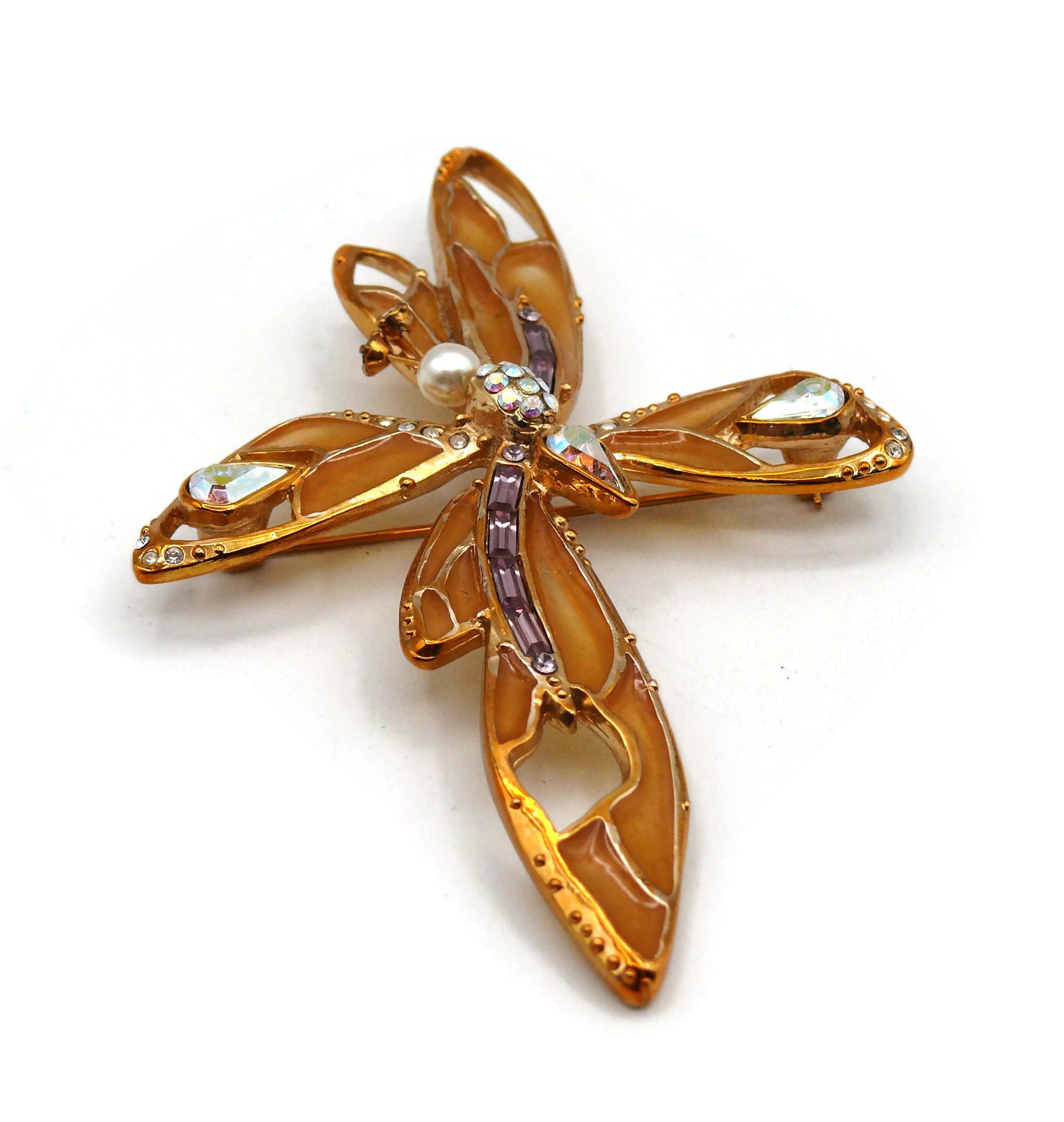 CHRISTIAN LACROIX Vintage Jewelled Butterfly Brooch For Sale 1