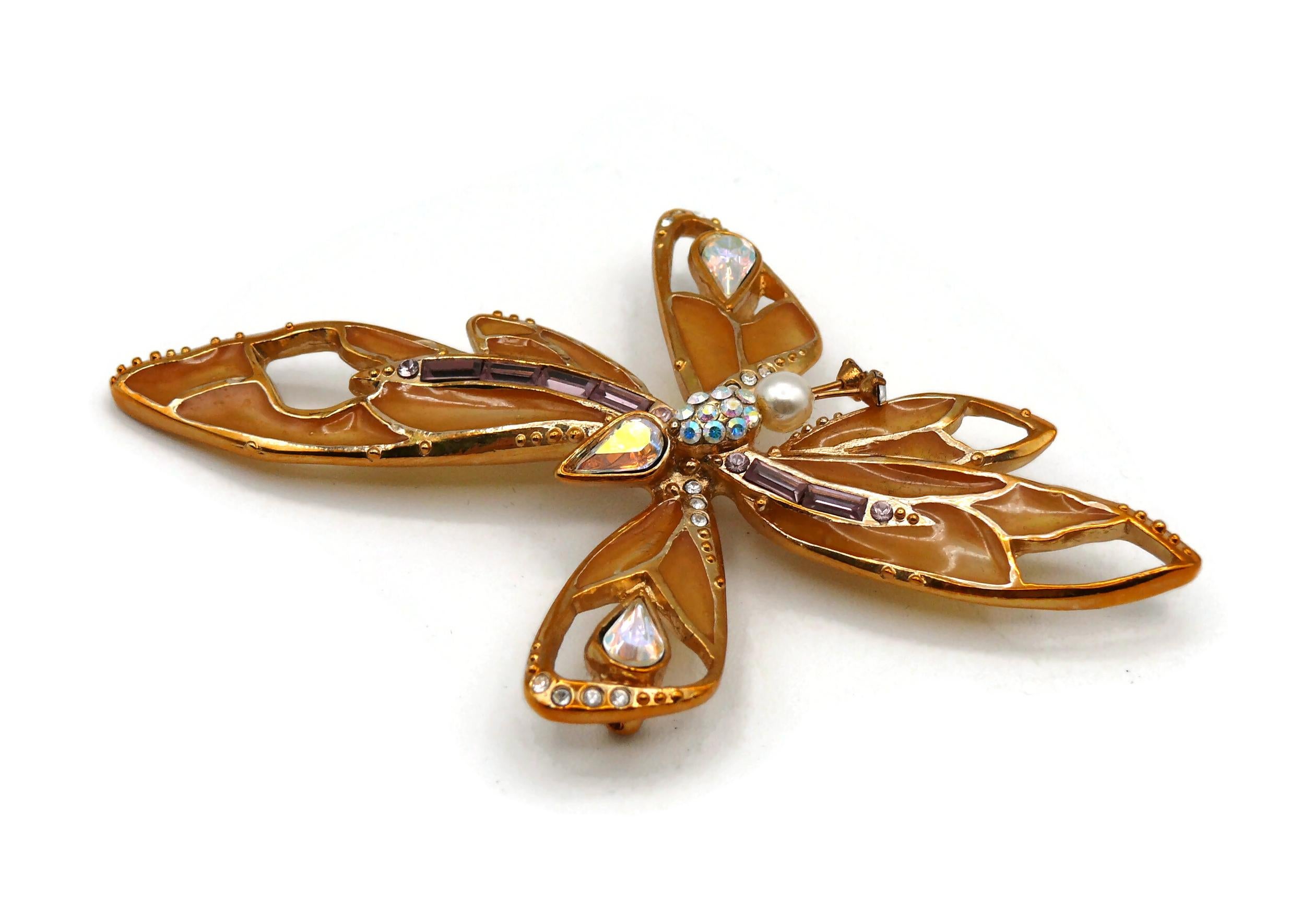 CHRISTIAN LACROIX Vintage Jewelled Butterfly Brooch For Sale 2