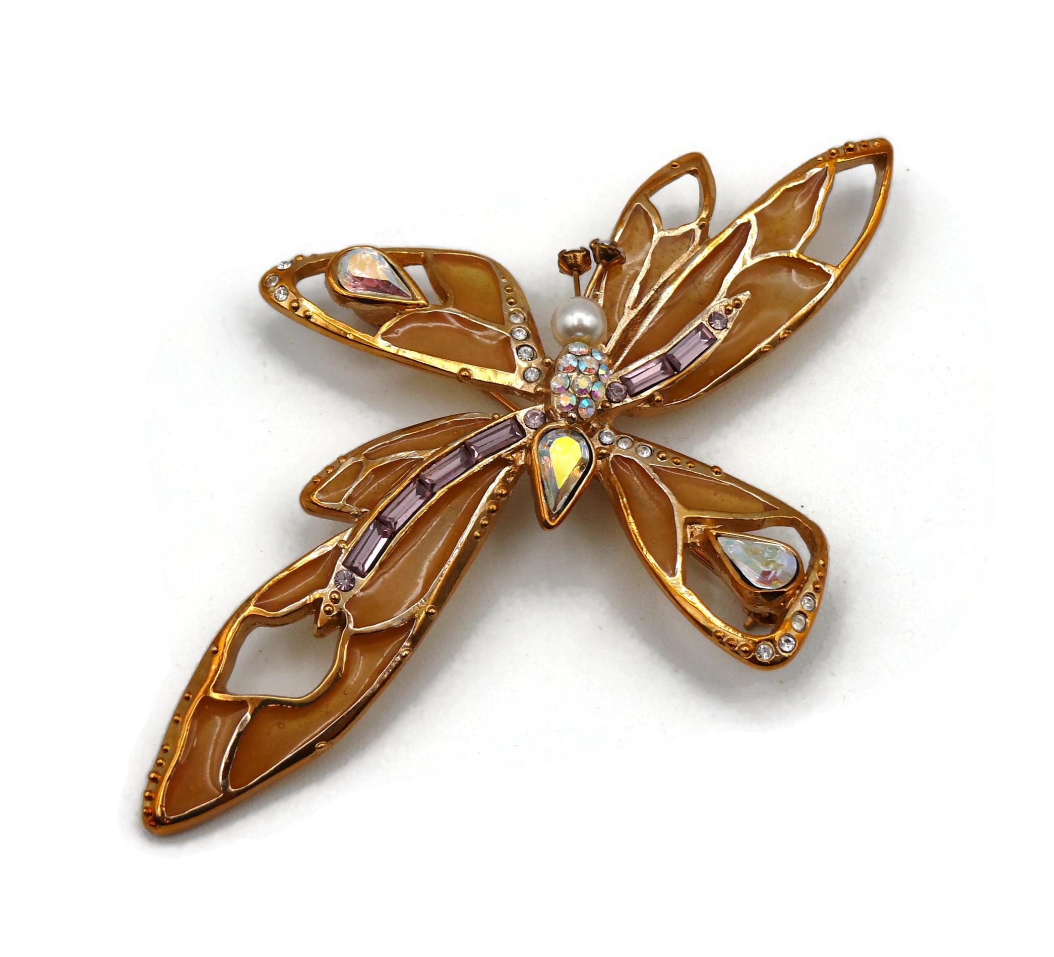 CHRISTIAN LACROIX Vintage Jewelled Butterfly Brooch For Sale 3