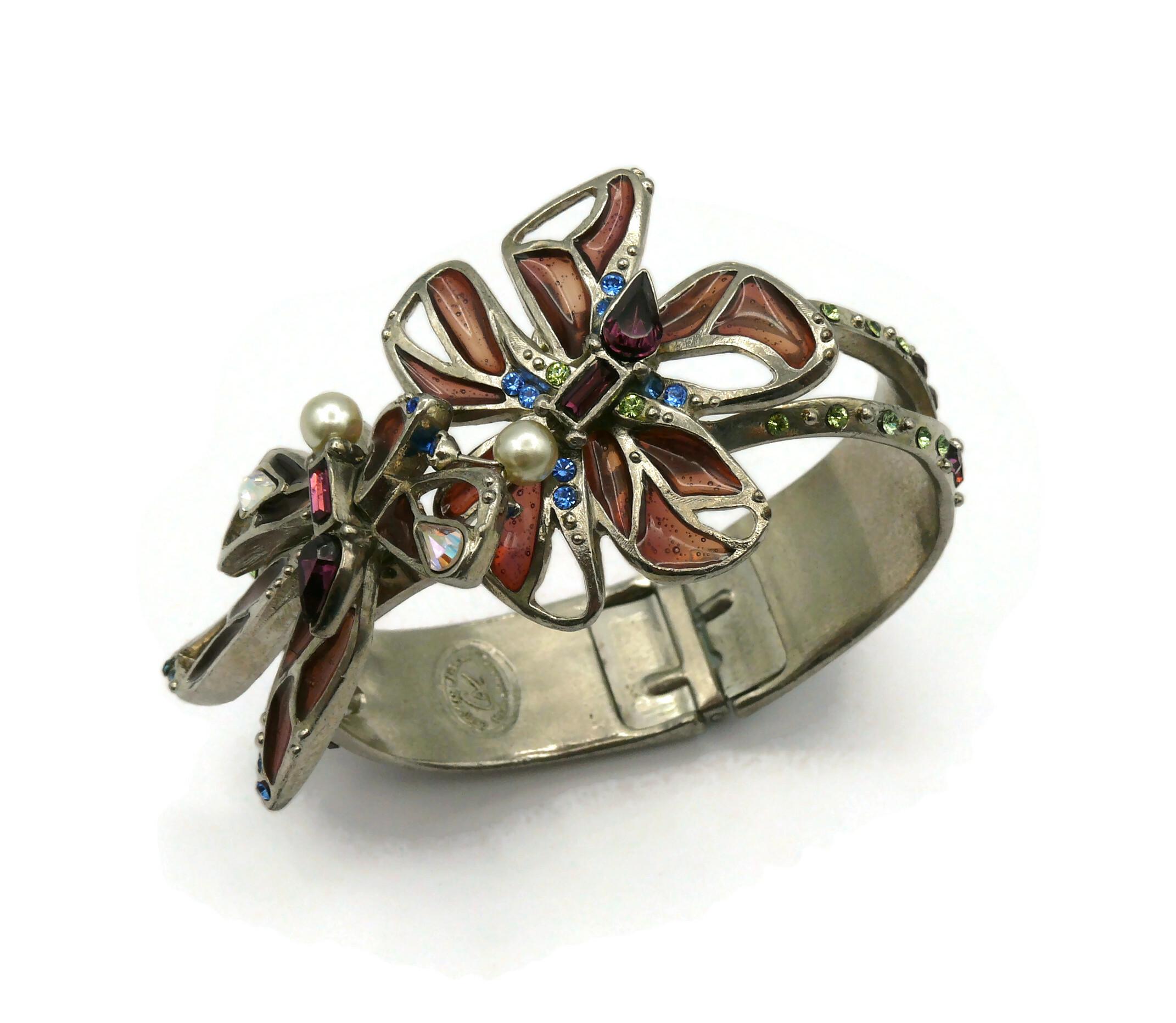 Women's CHRISTIAN LACROIX Vintage Jewelled Butterfly Clamper Bracelet For Sale