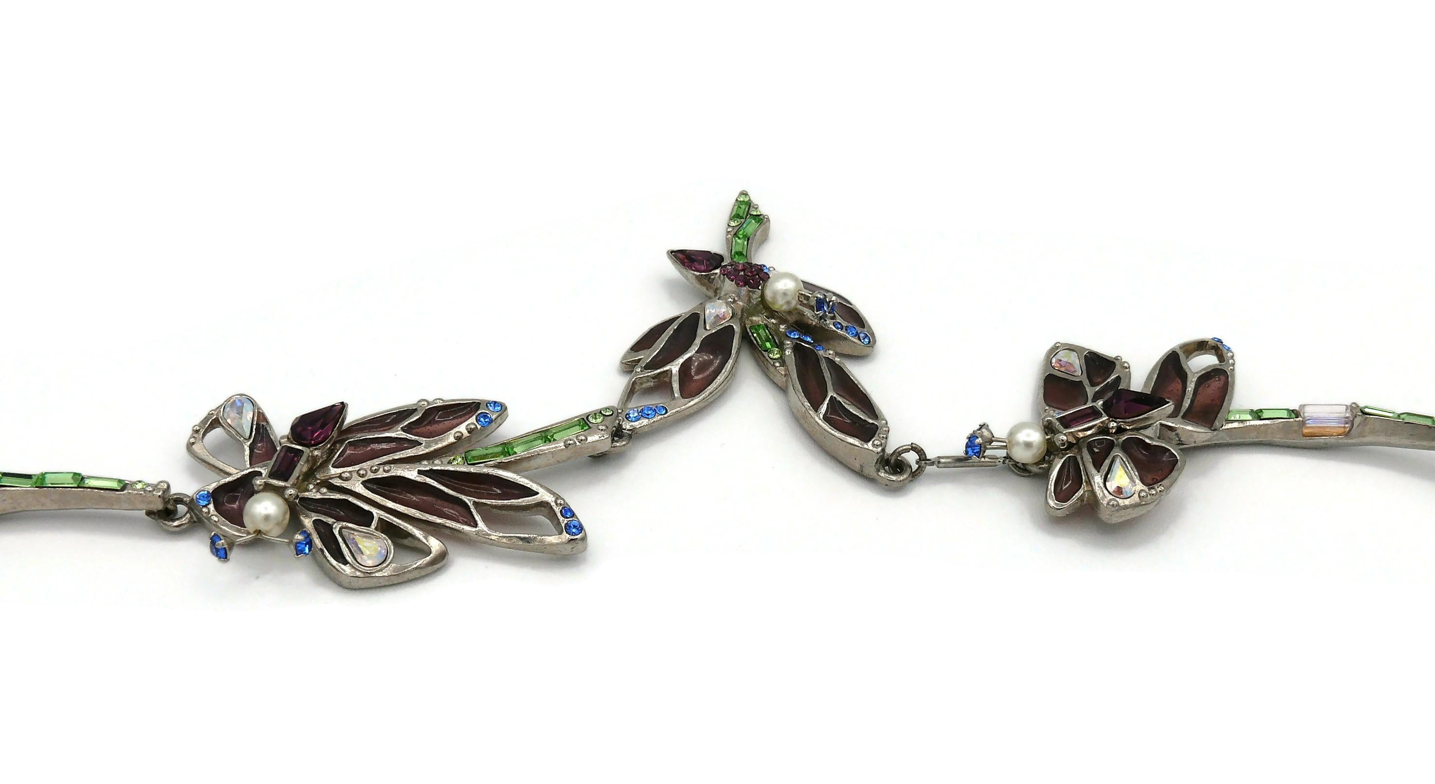 Christian Lacroix Vintage Jewelled Butterfly Necklace For Sale 8