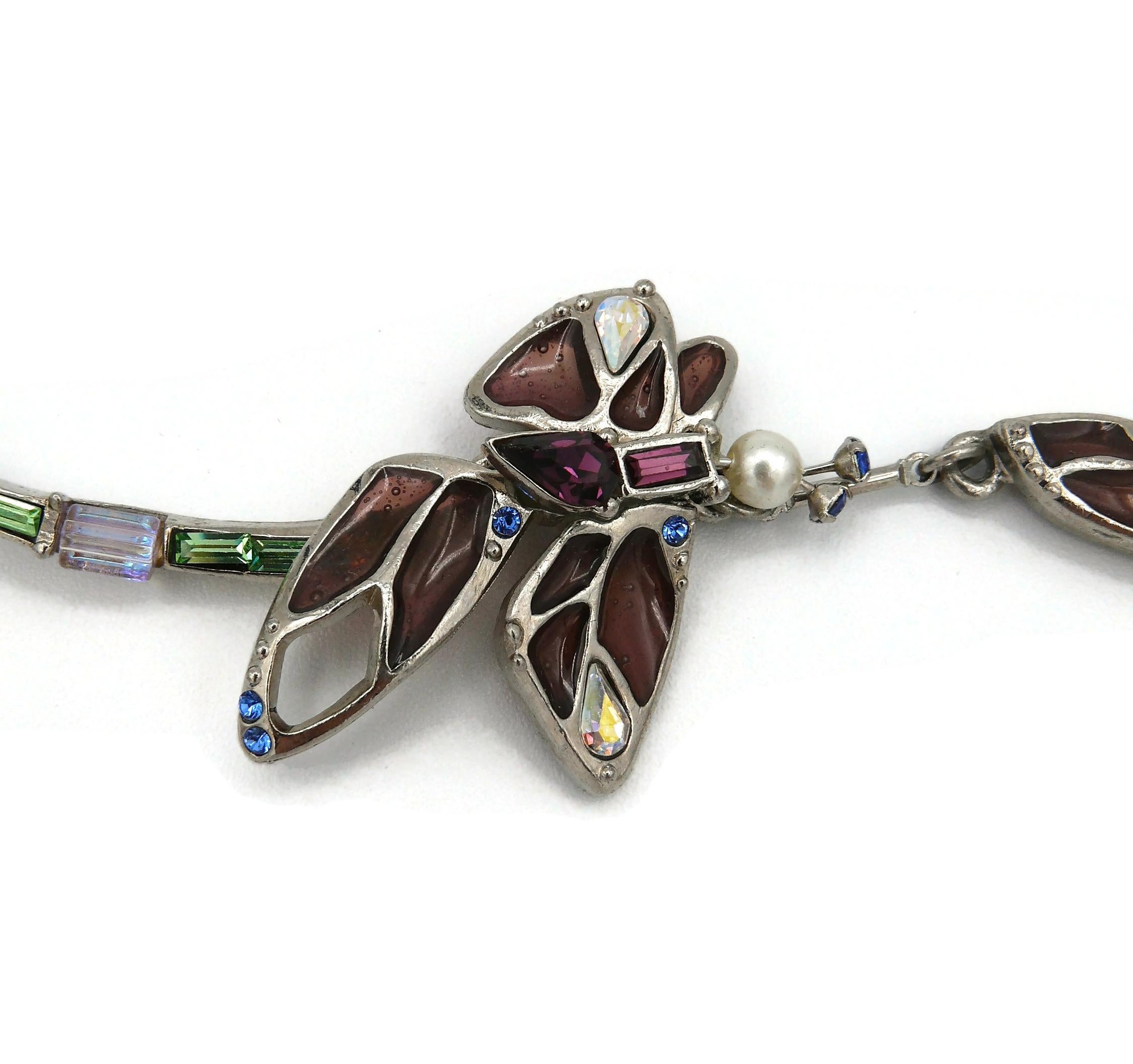 Christian Lacroix Vintage Jewelled Butterfly Necklace For Sale 10