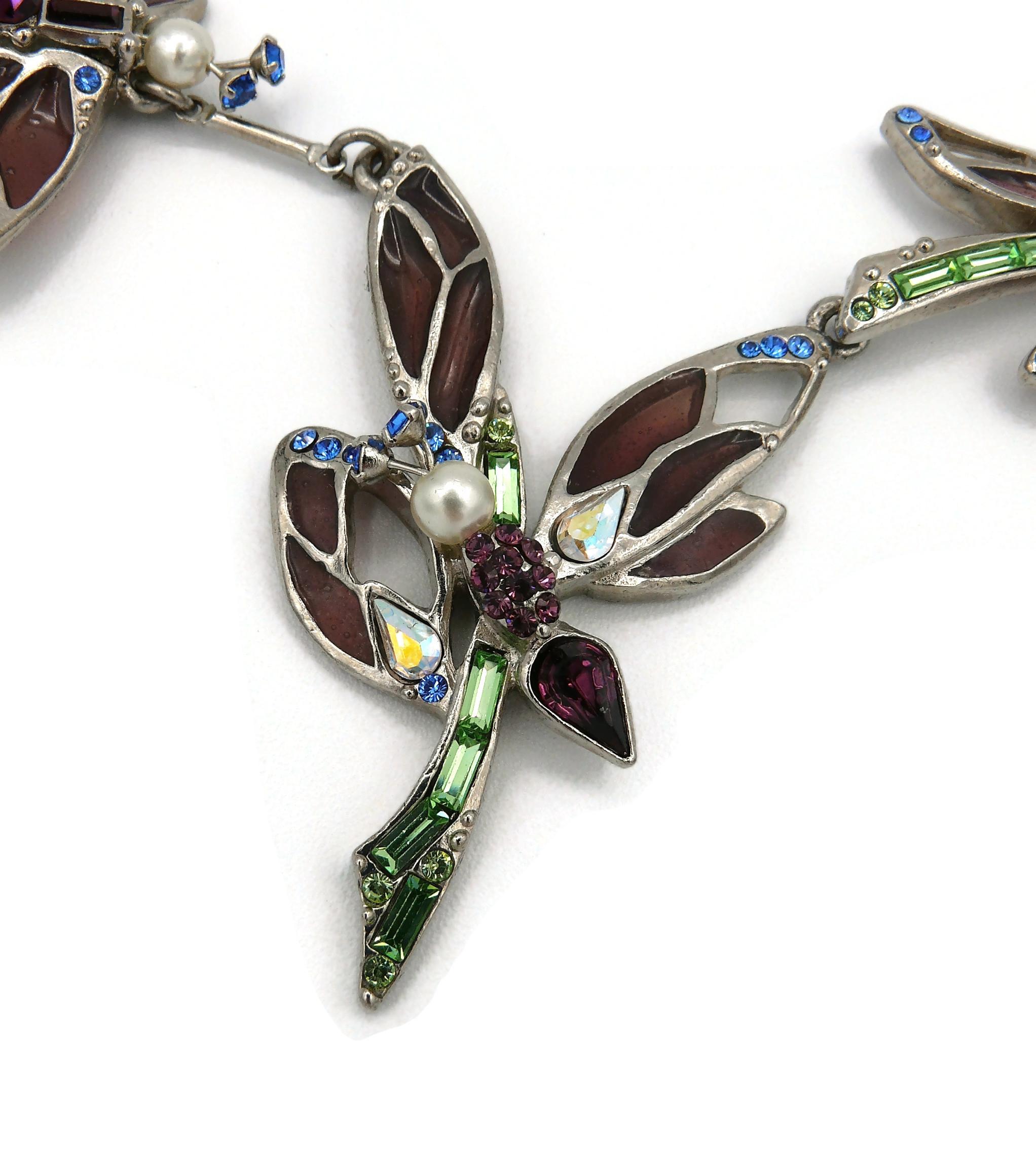 Christian Lacroix Vintage Jewelled Butterfly Necklace For Sale 11