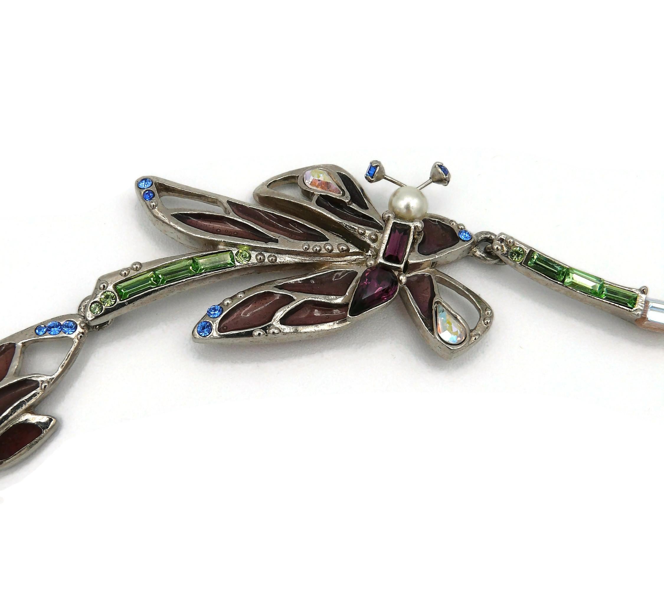 Christian Lacroix Vintage Jewelled Butterfly Necklace For Sale 12