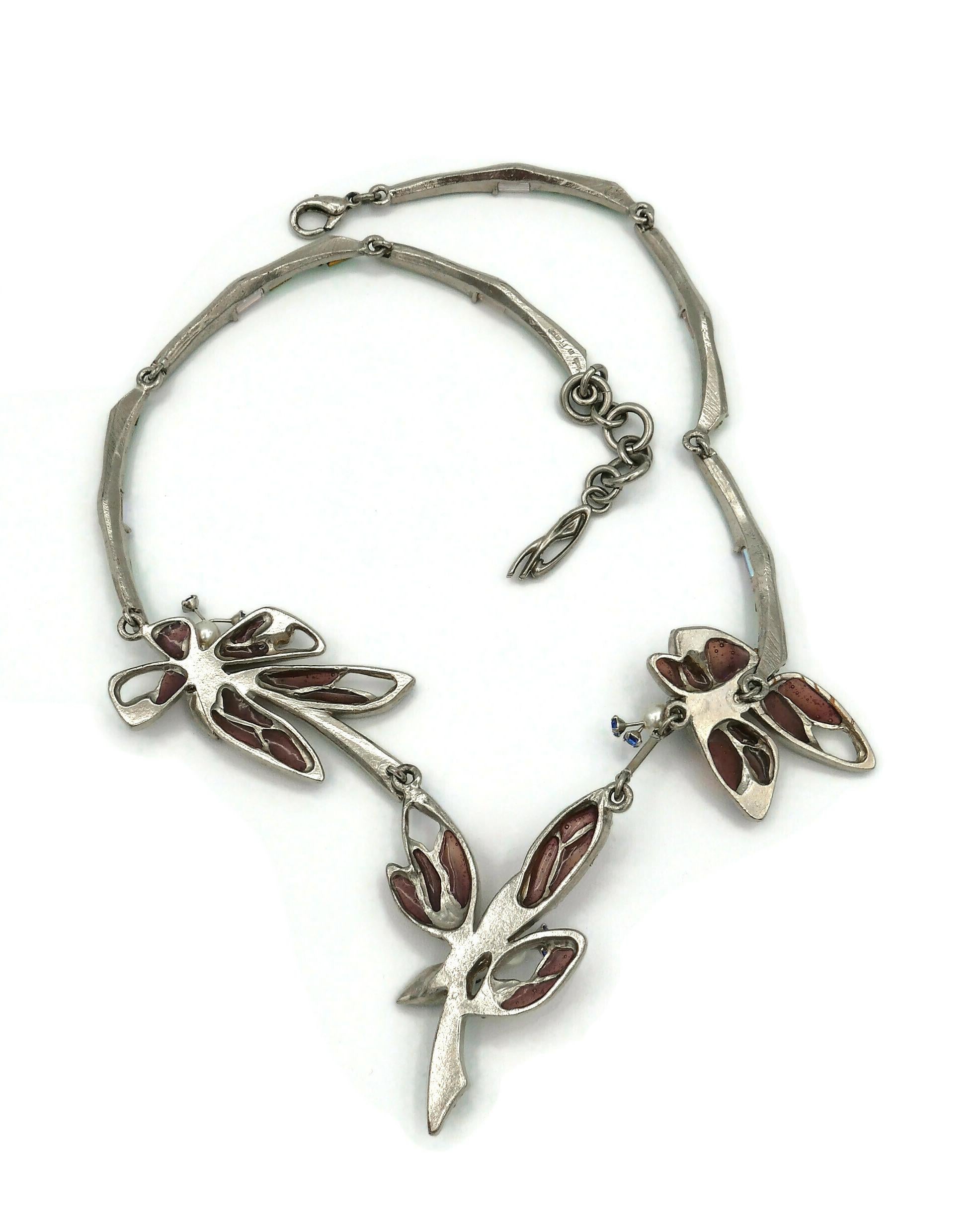 Christian Lacroix Vintage Jewelled Butterfly Necklace For Sale 13