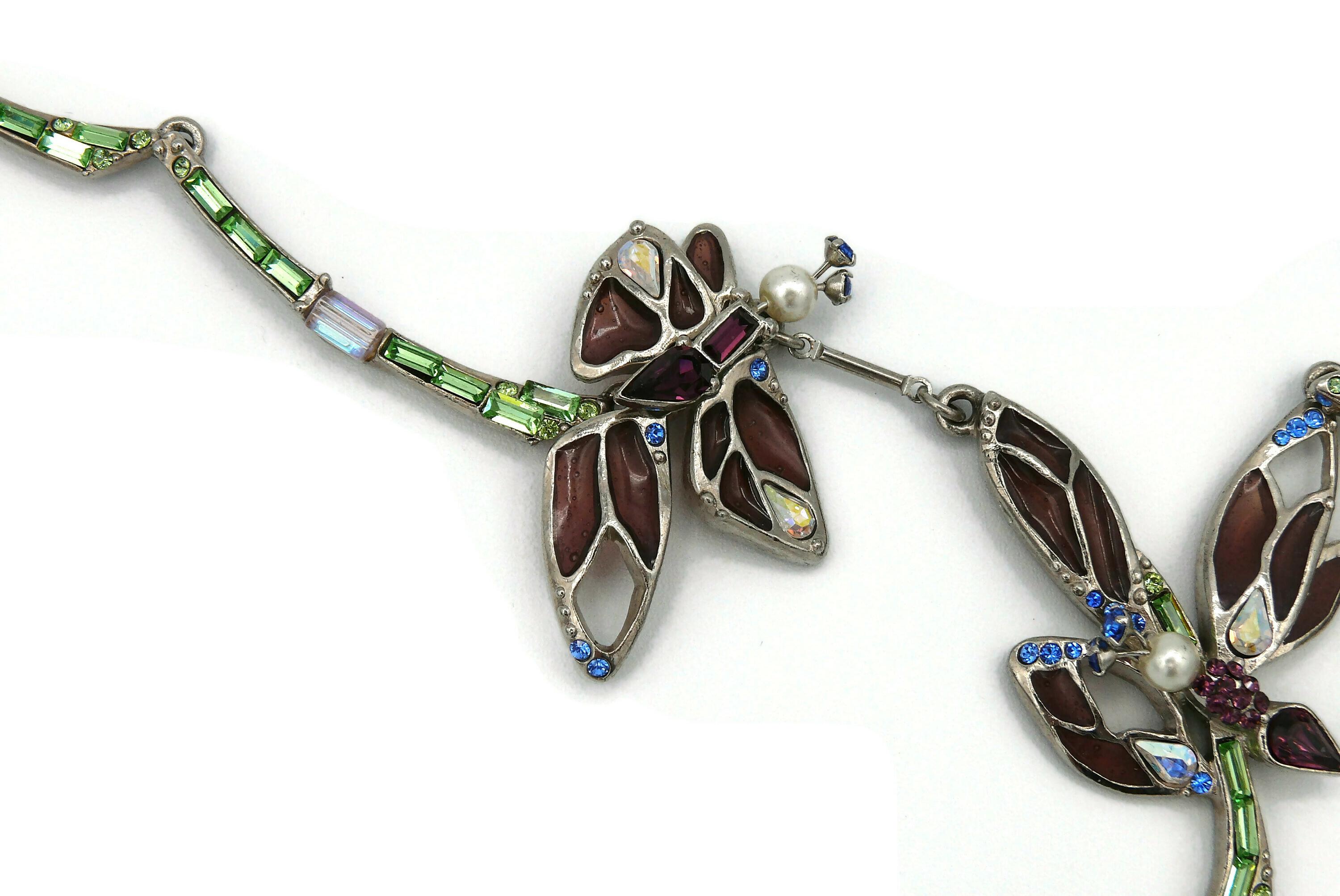 Christian Lacroix Vintage Jewelled Butterfly Necklace For Sale 1