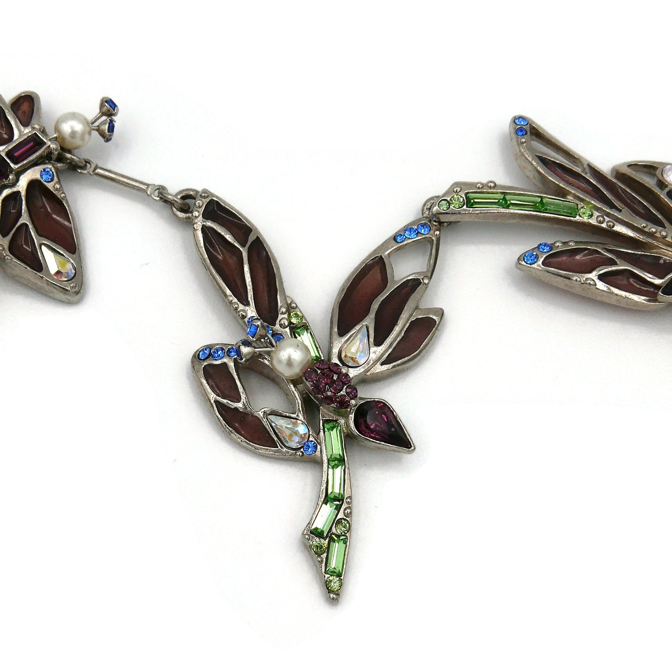 Christian Lacroix Vintage Jewelled Butterfly Necklace For Sale 2