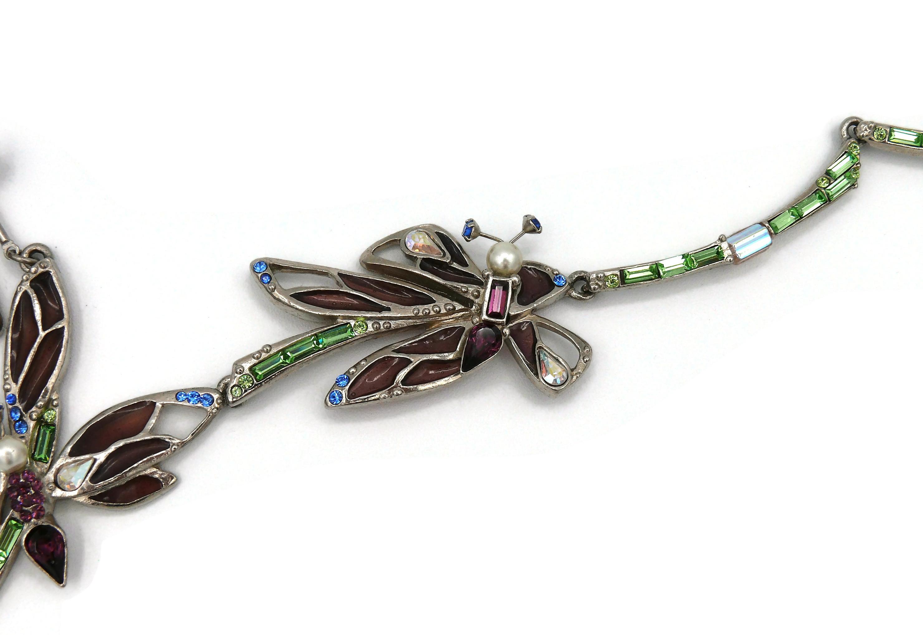Christian Lacroix Vintage Jewelled Butterfly Necklace For Sale 3